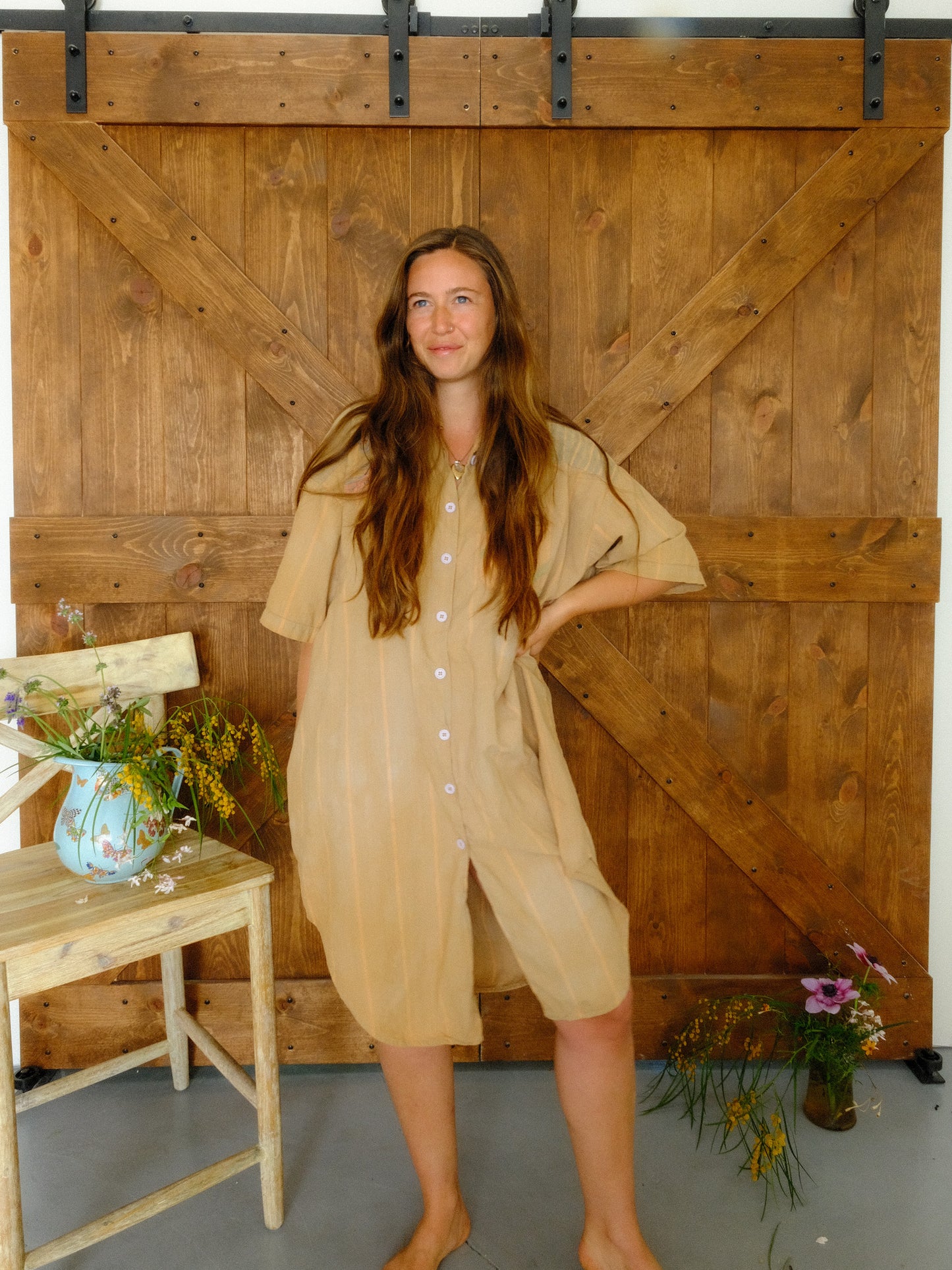 Cutch Embroidered Button Down Dress