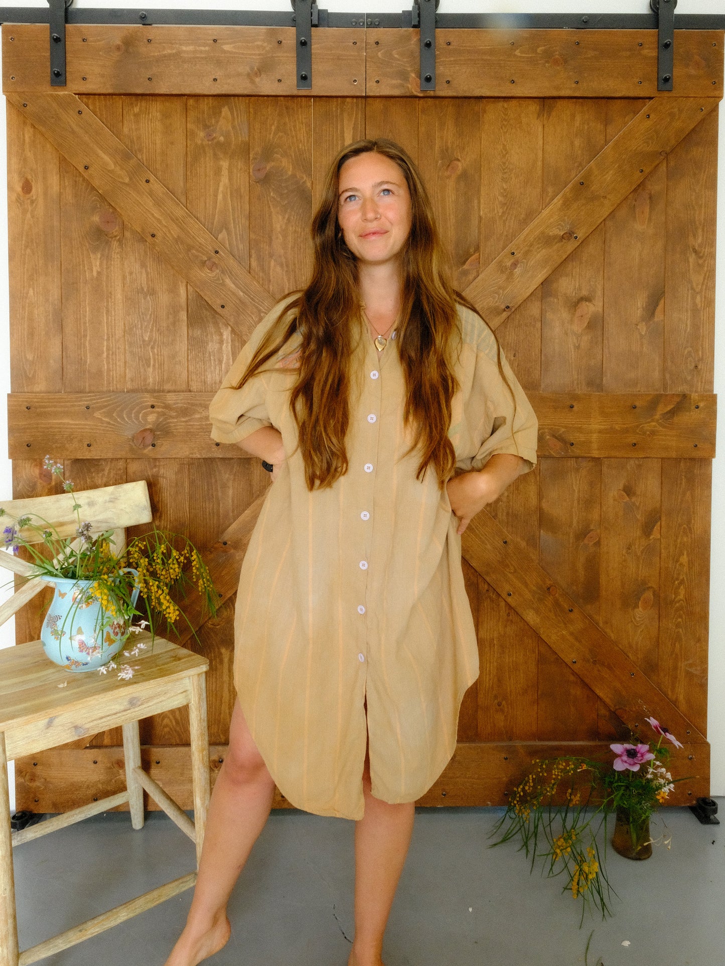 Cutch Embroidered Button Down Dress