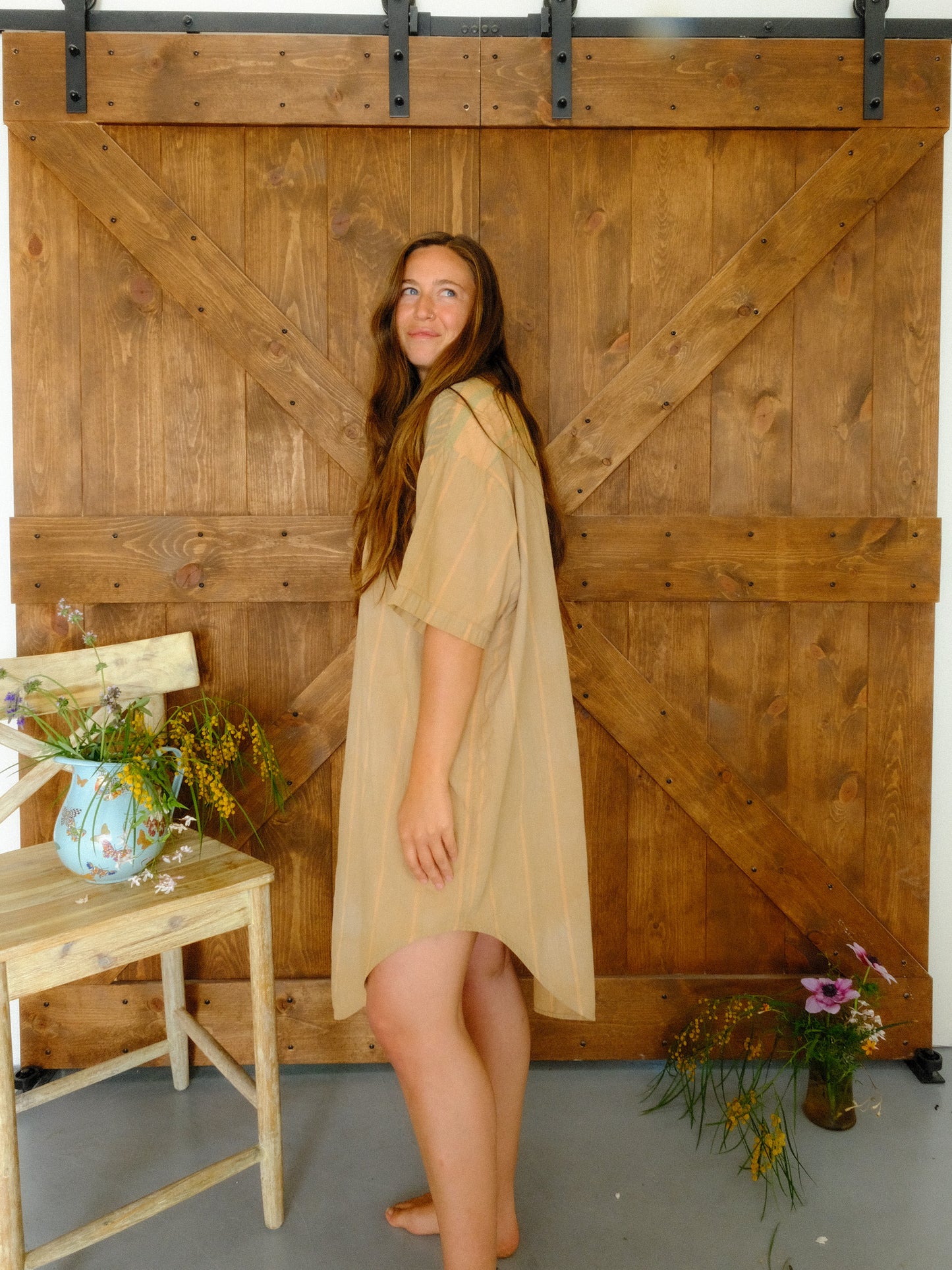 Cutch Embroidered Button Down Dress