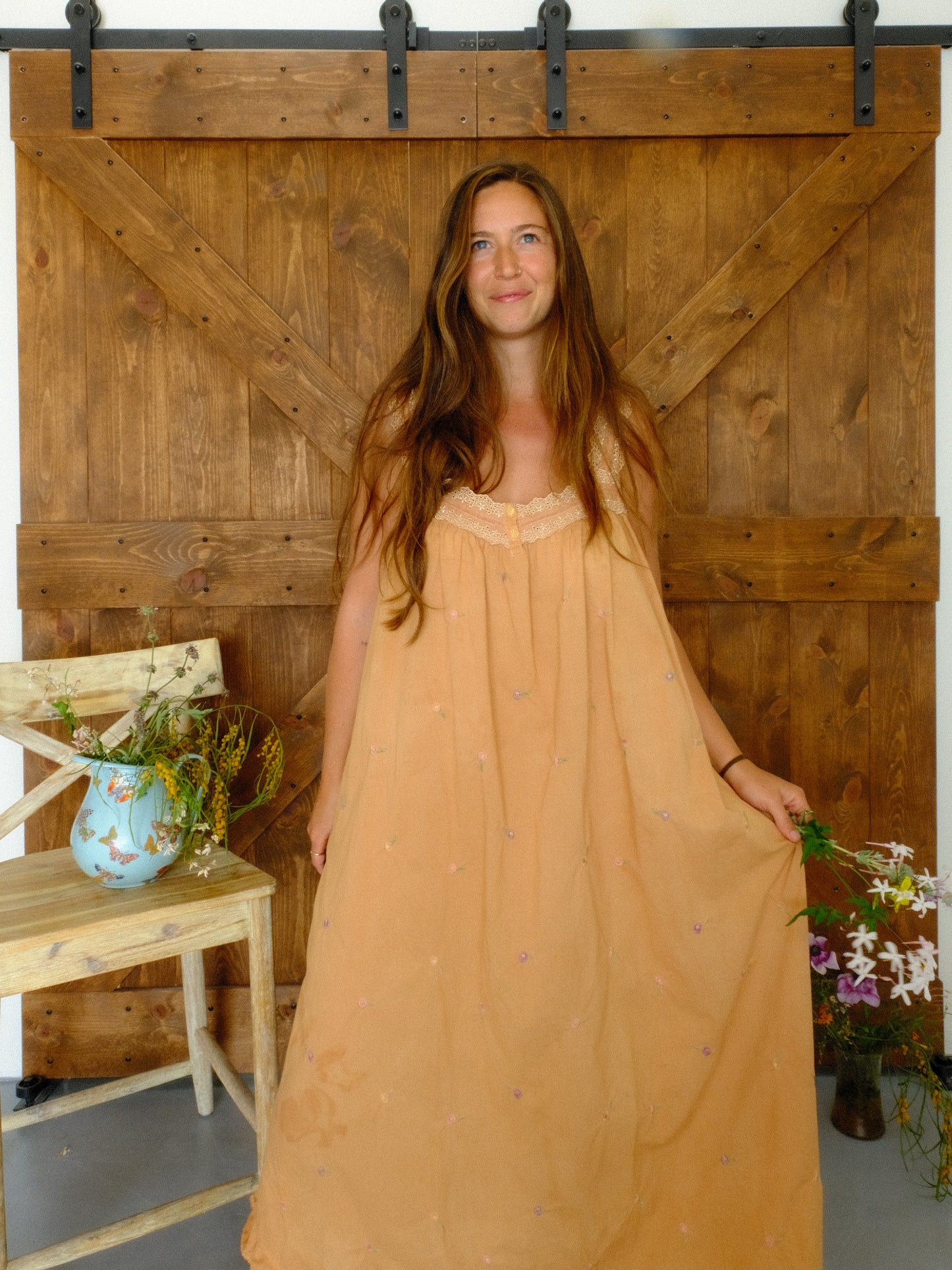 Cutch Embroidered Ditsy Floral Maxi Dress