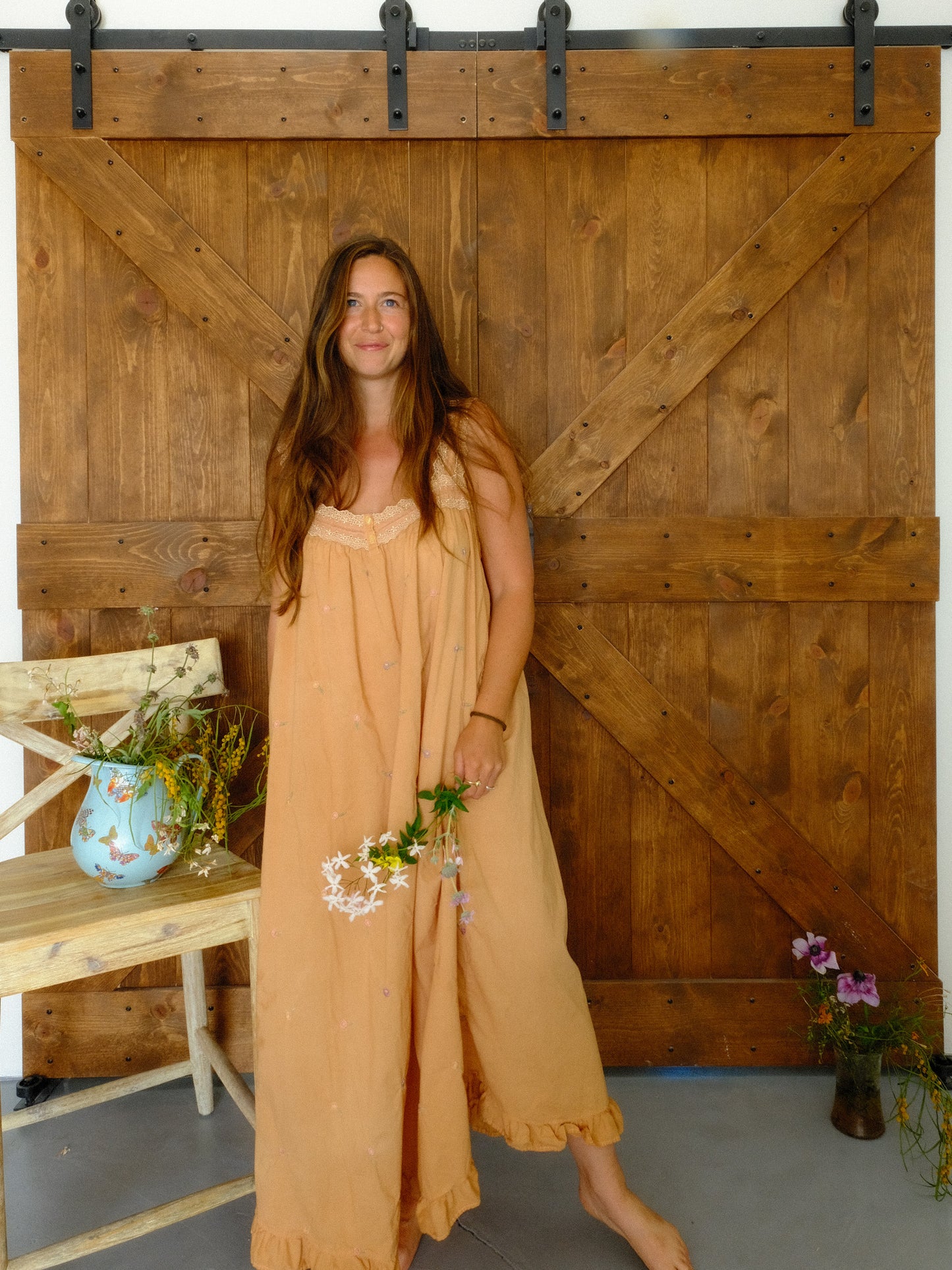 Cutch Embroidered Ditsy Floral Maxi Dress