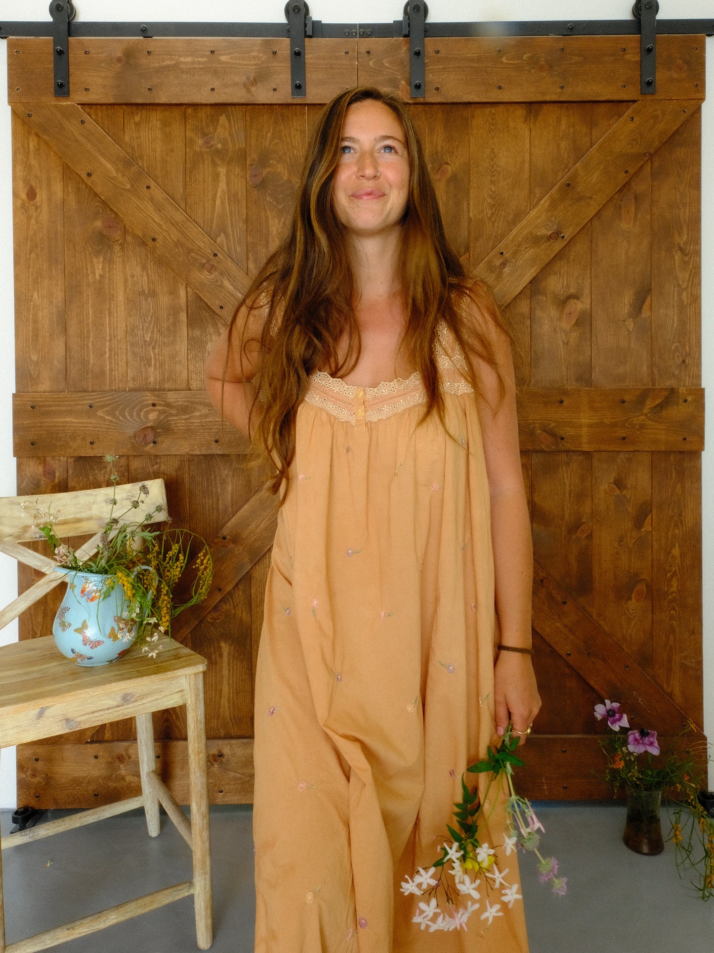 Cutch Embroidered Ditsy Floral Maxi Dress