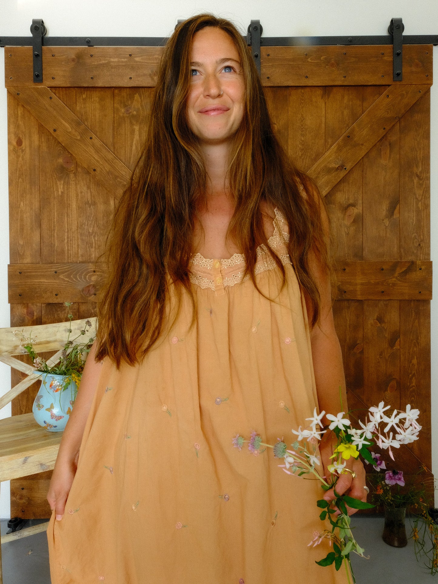 Cutch Embroidered Ditsy Floral Maxi Dress