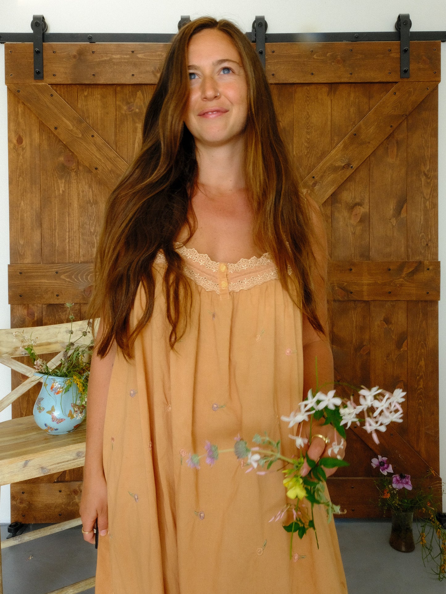 Cutch Embroidered Ditsy Floral Maxi Dress