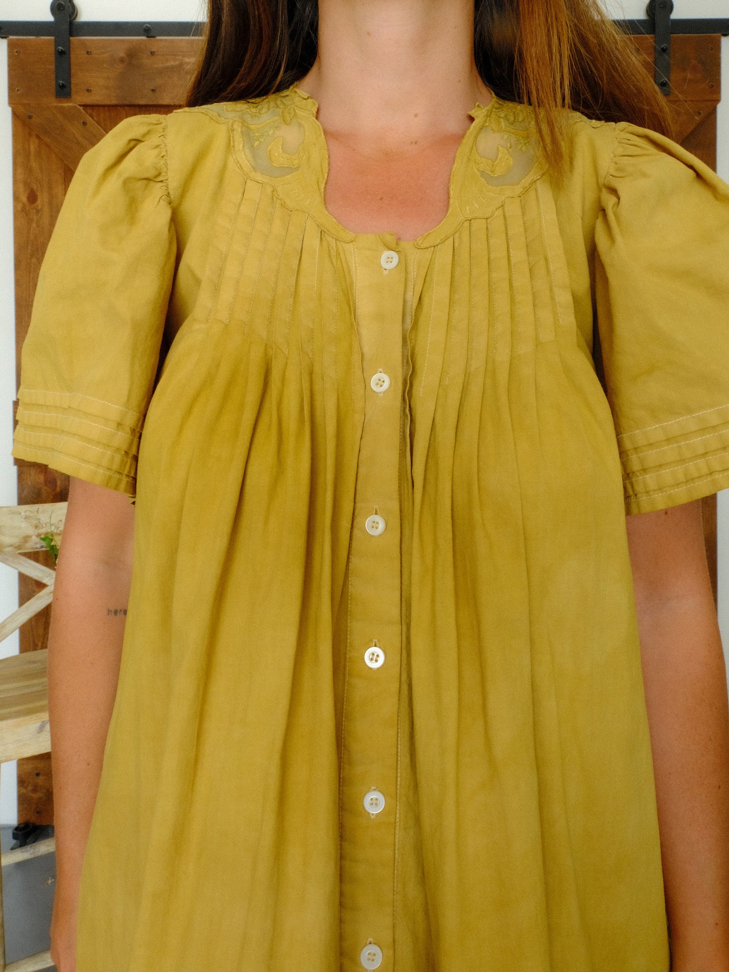 Marigold & Chestnut Butterfly Sleeve Maxi Dress