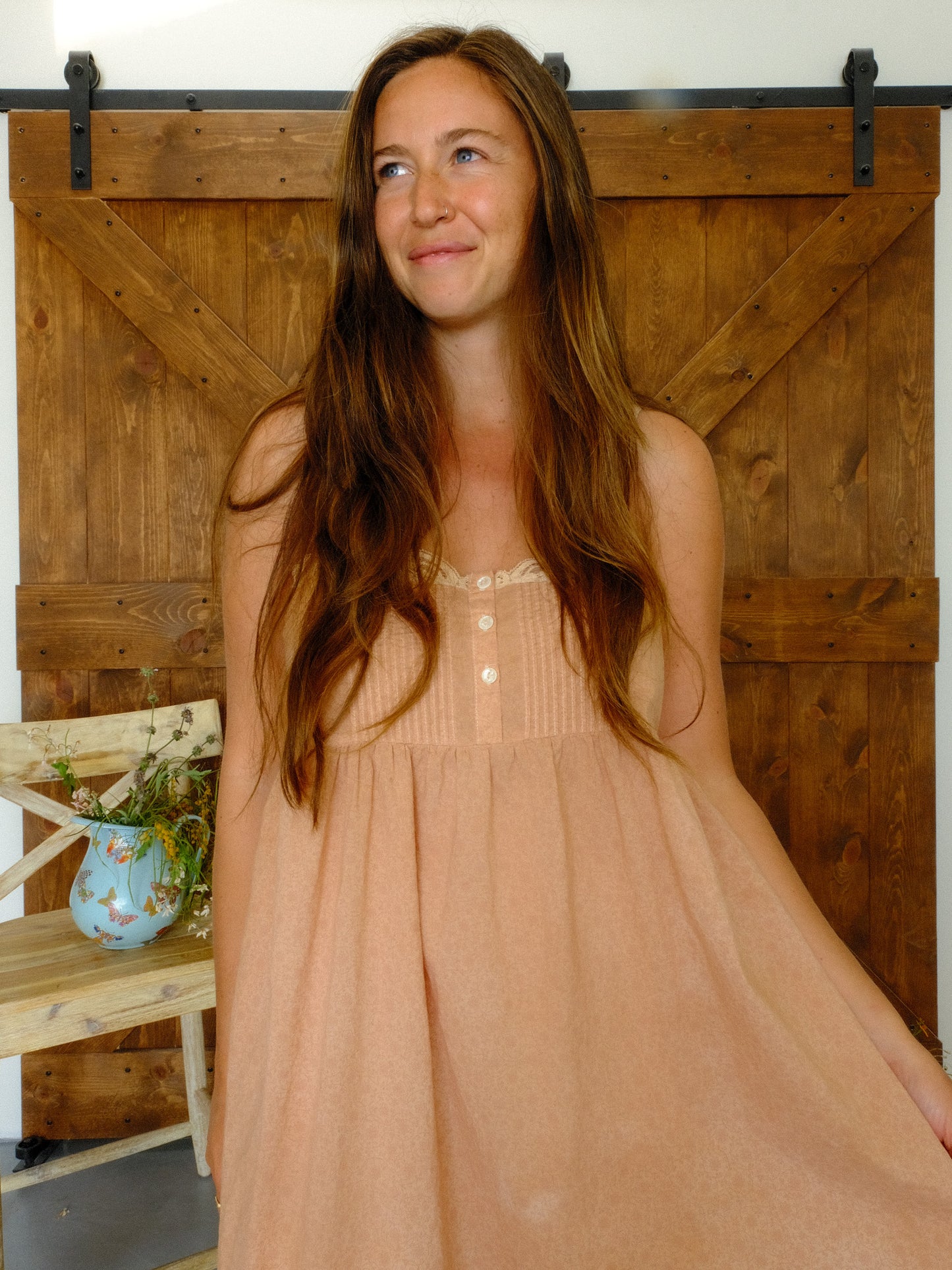 Cutch Pleated Baby Doll Laura Ashley Dress