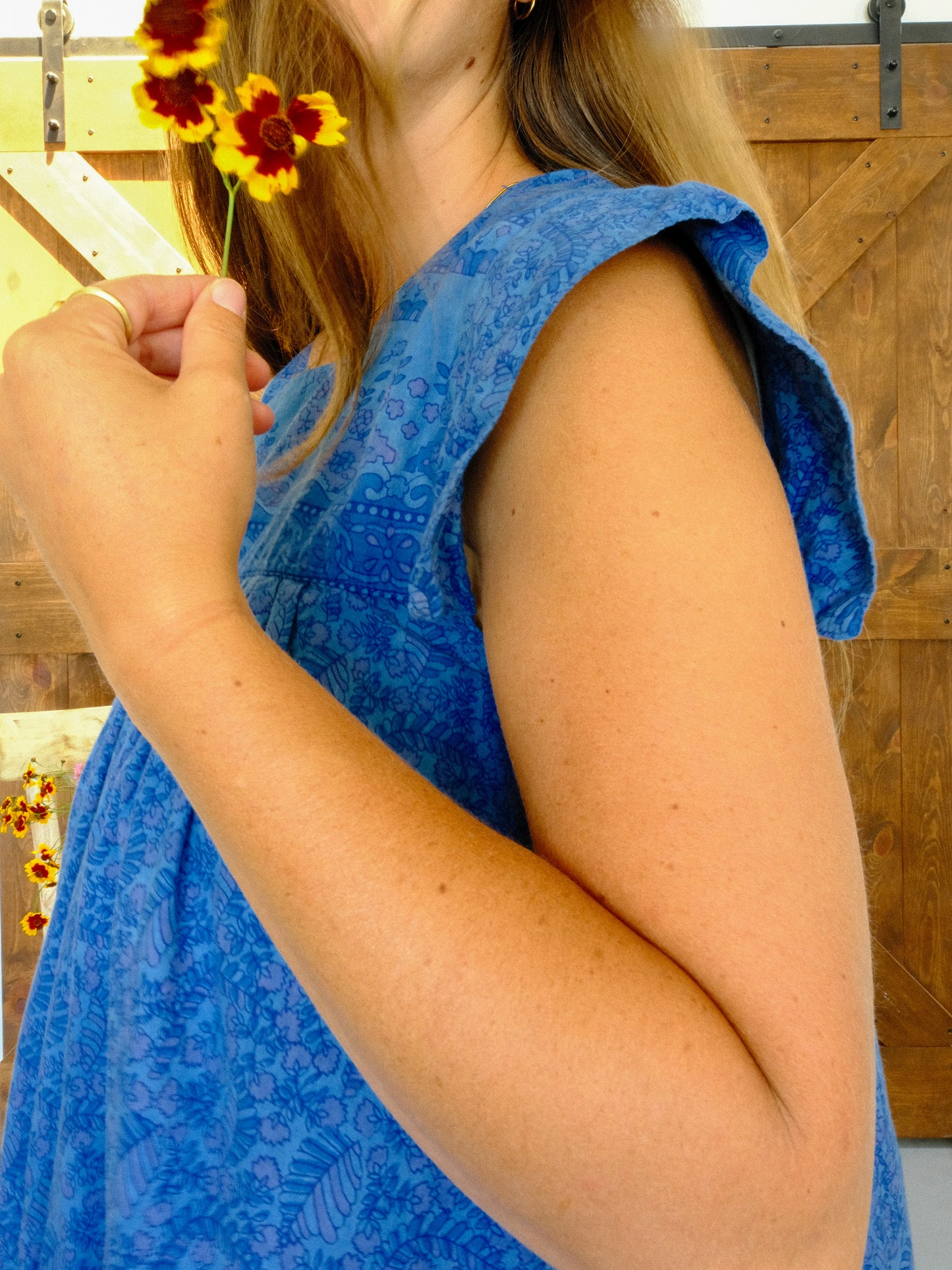 Indigo Floral Block Print Dress