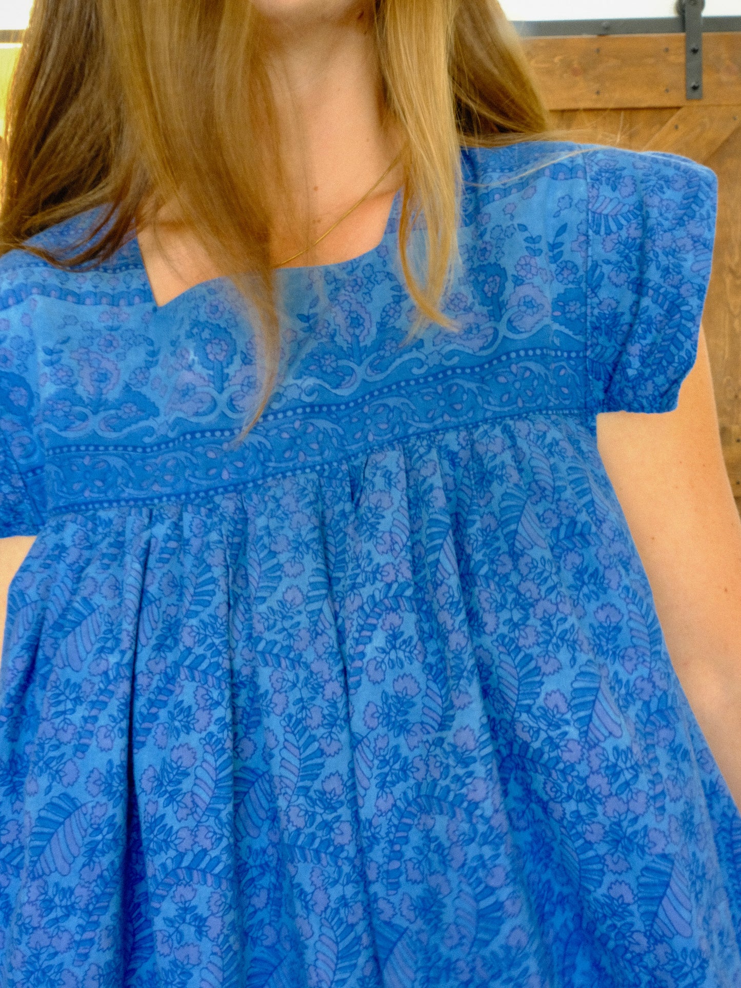 Indigo Floral Block Print Dress
