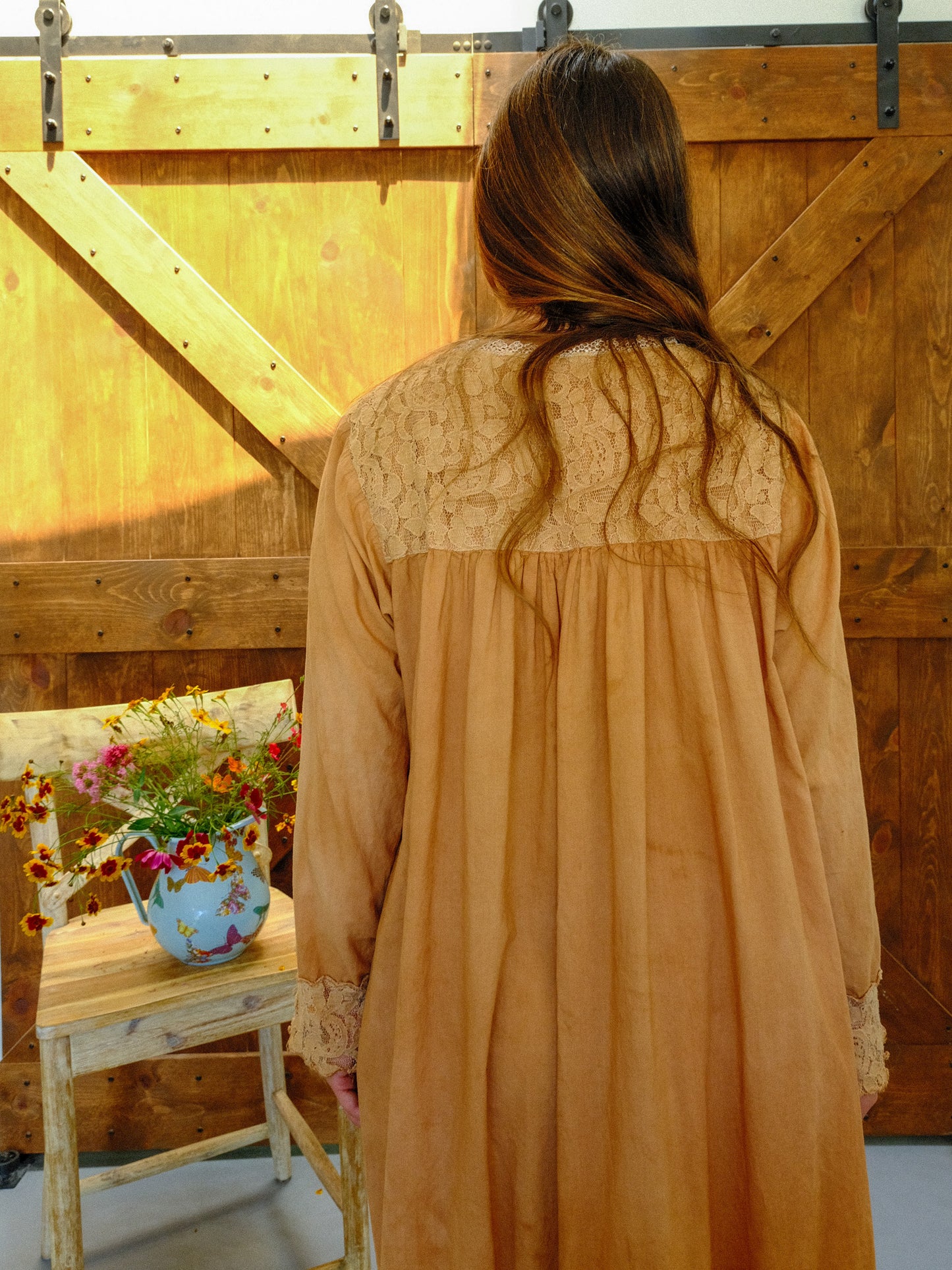 Cutch Long Sleeve Lace Hem Dress
