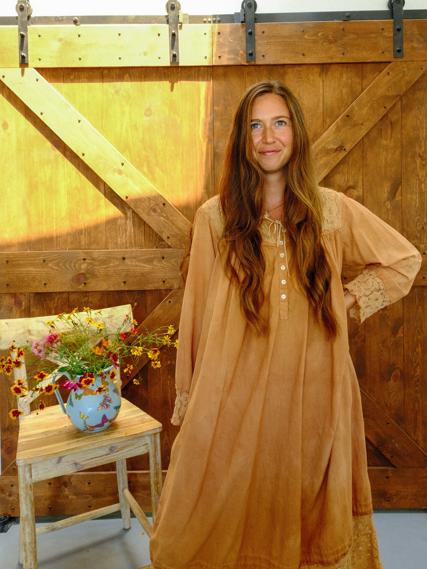 Cutch Long Sleeve Lace Hem Dress