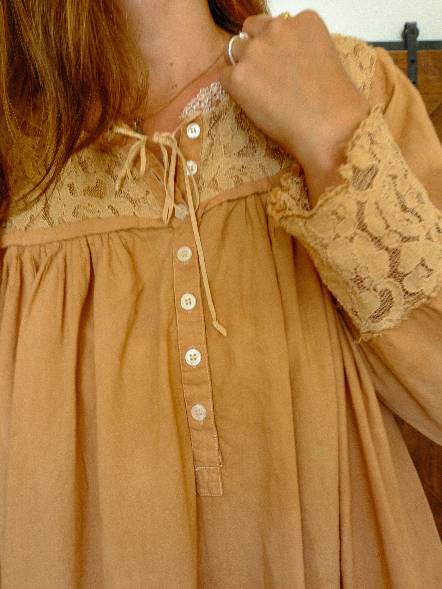 Cutch Long Sleeve Lace Hem Dress