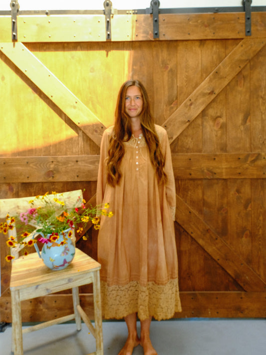 Cutch Long Sleeve Lace Hem Dress