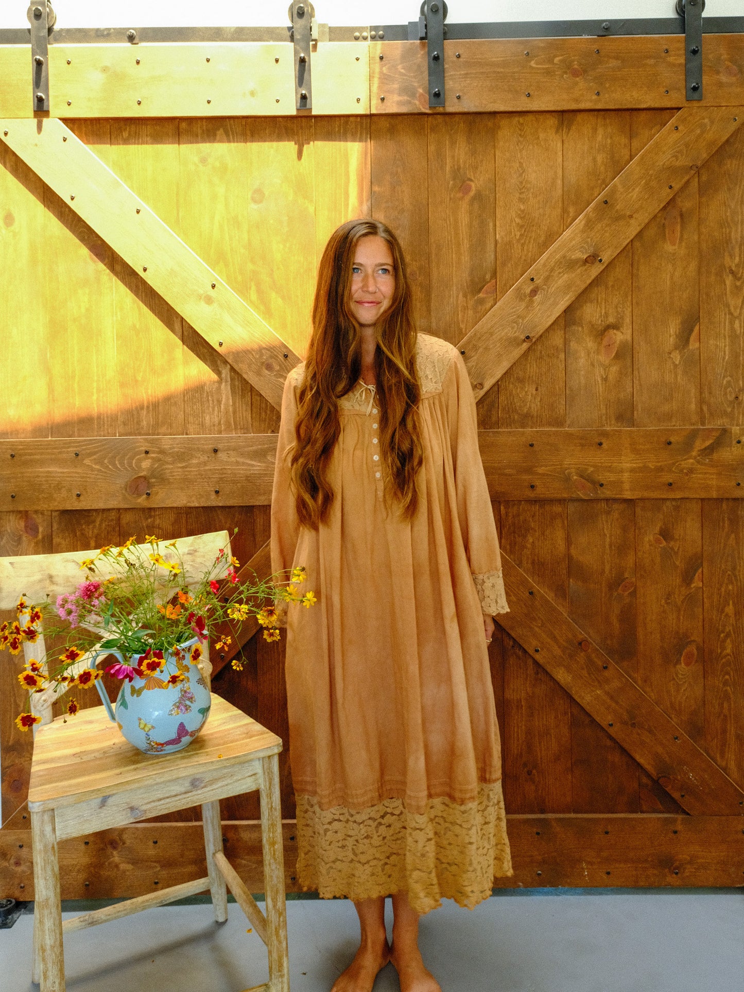 Cutch Long Sleeve Lace Hem Dress