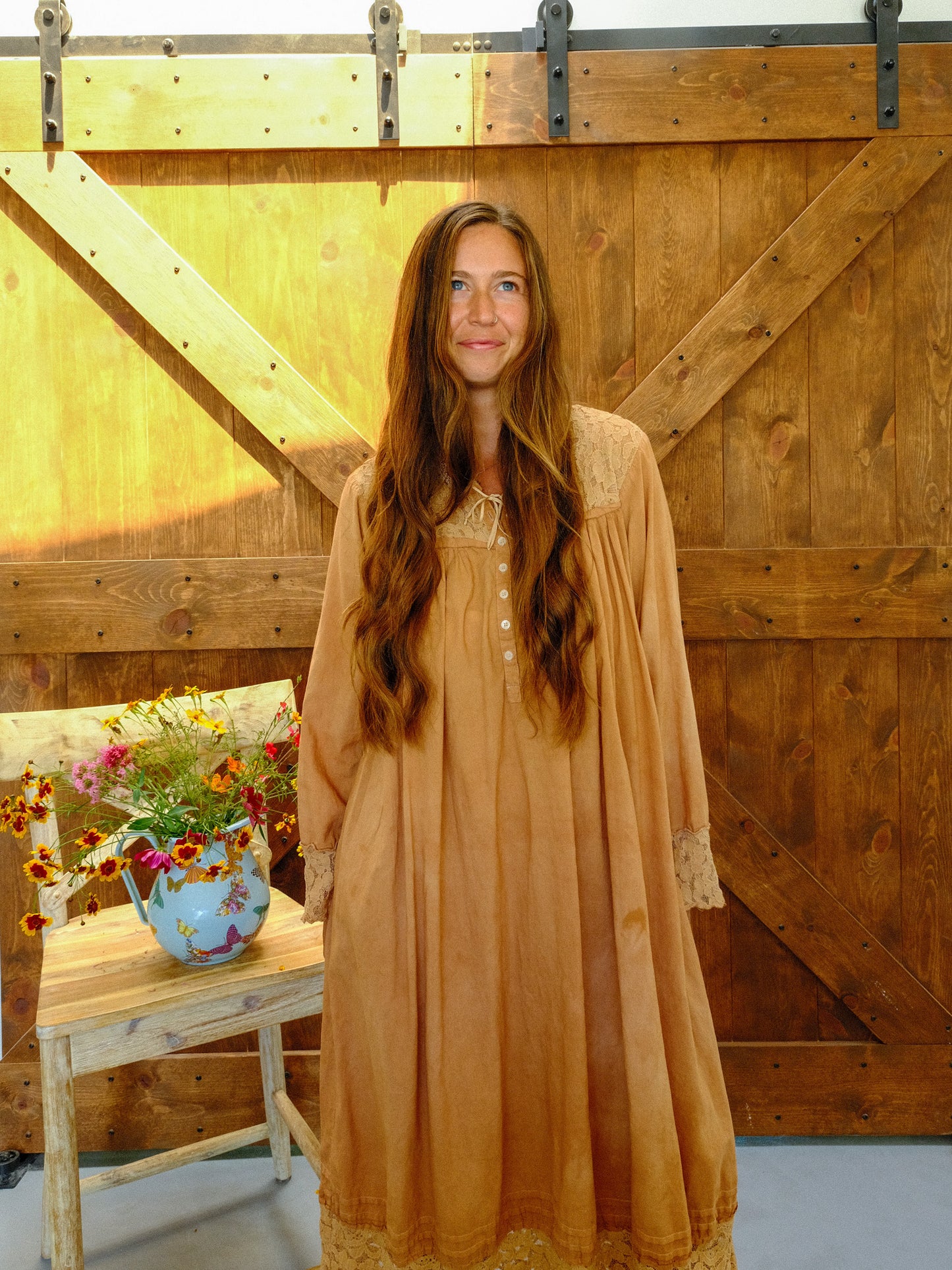 Cutch Long Sleeve Lace Hem Dress