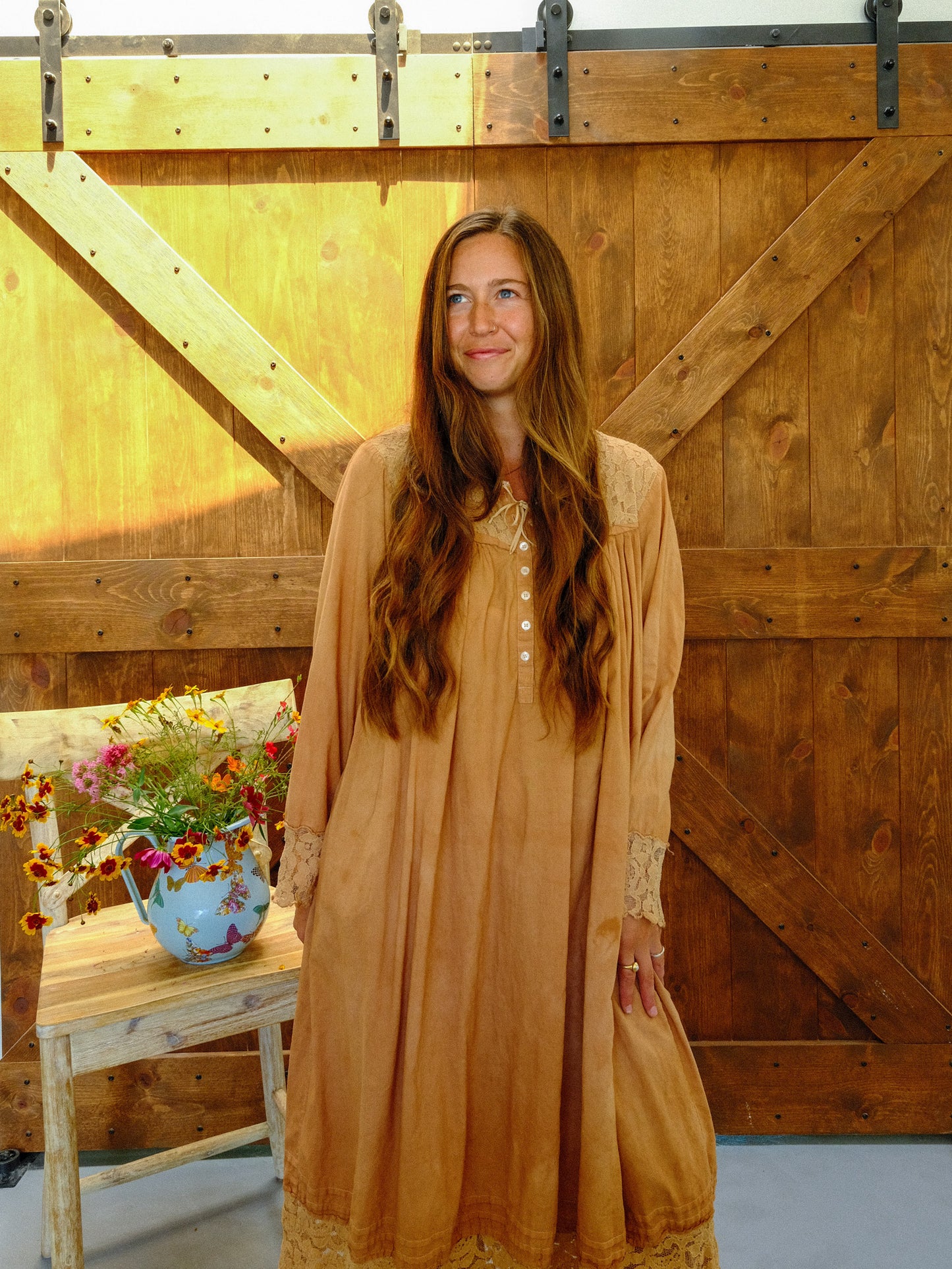 Cutch Long Sleeve Lace Hem Dress
