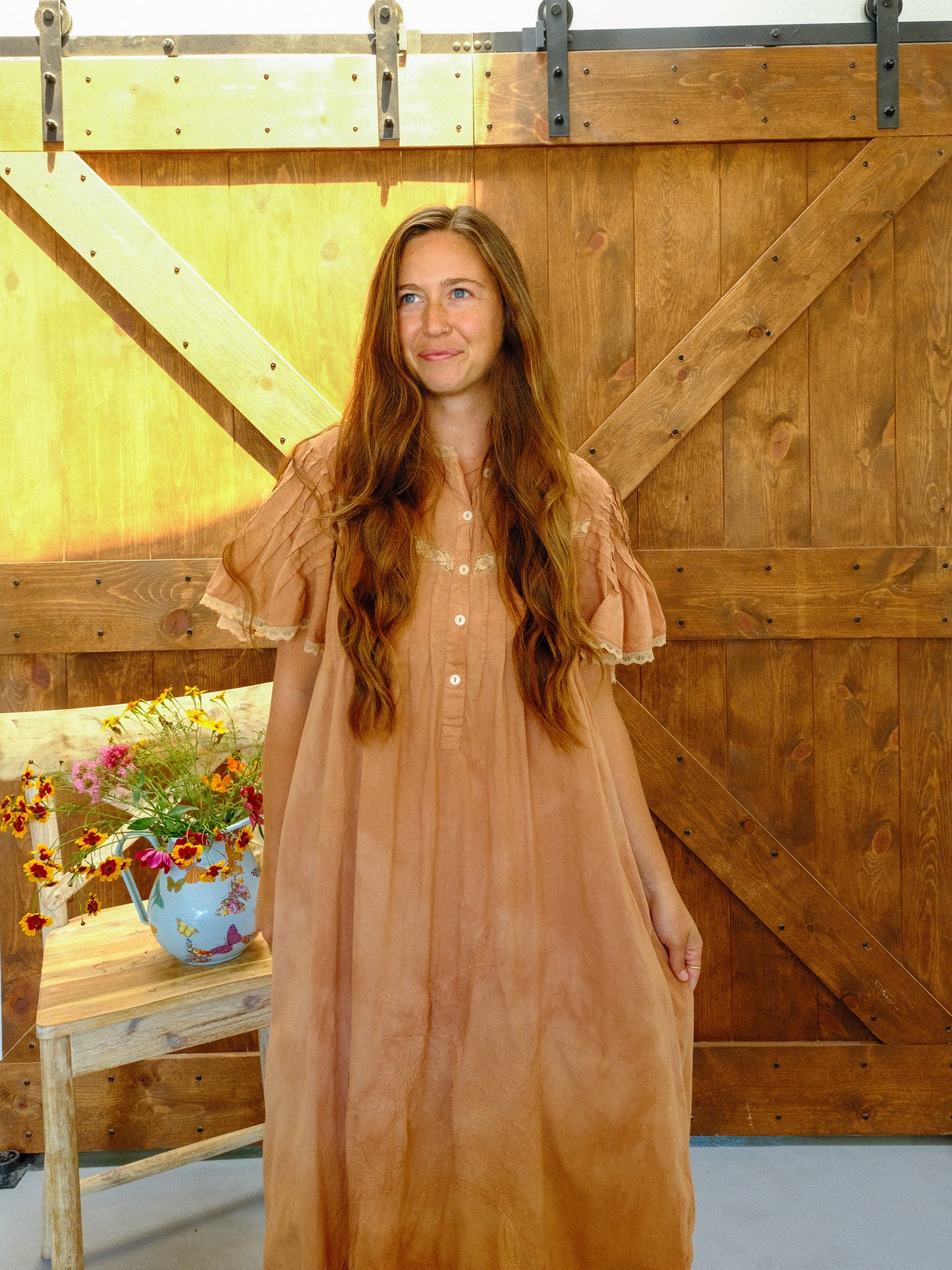 Cutch Butterfly Sleeve Lace Hem Dress