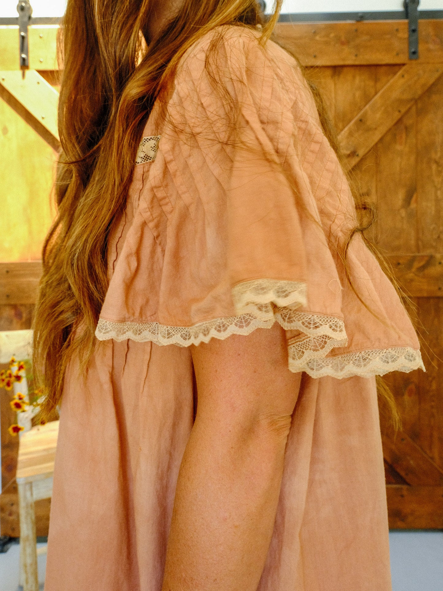 Cutch Butterfly Sleeve Lace Hem Dress
