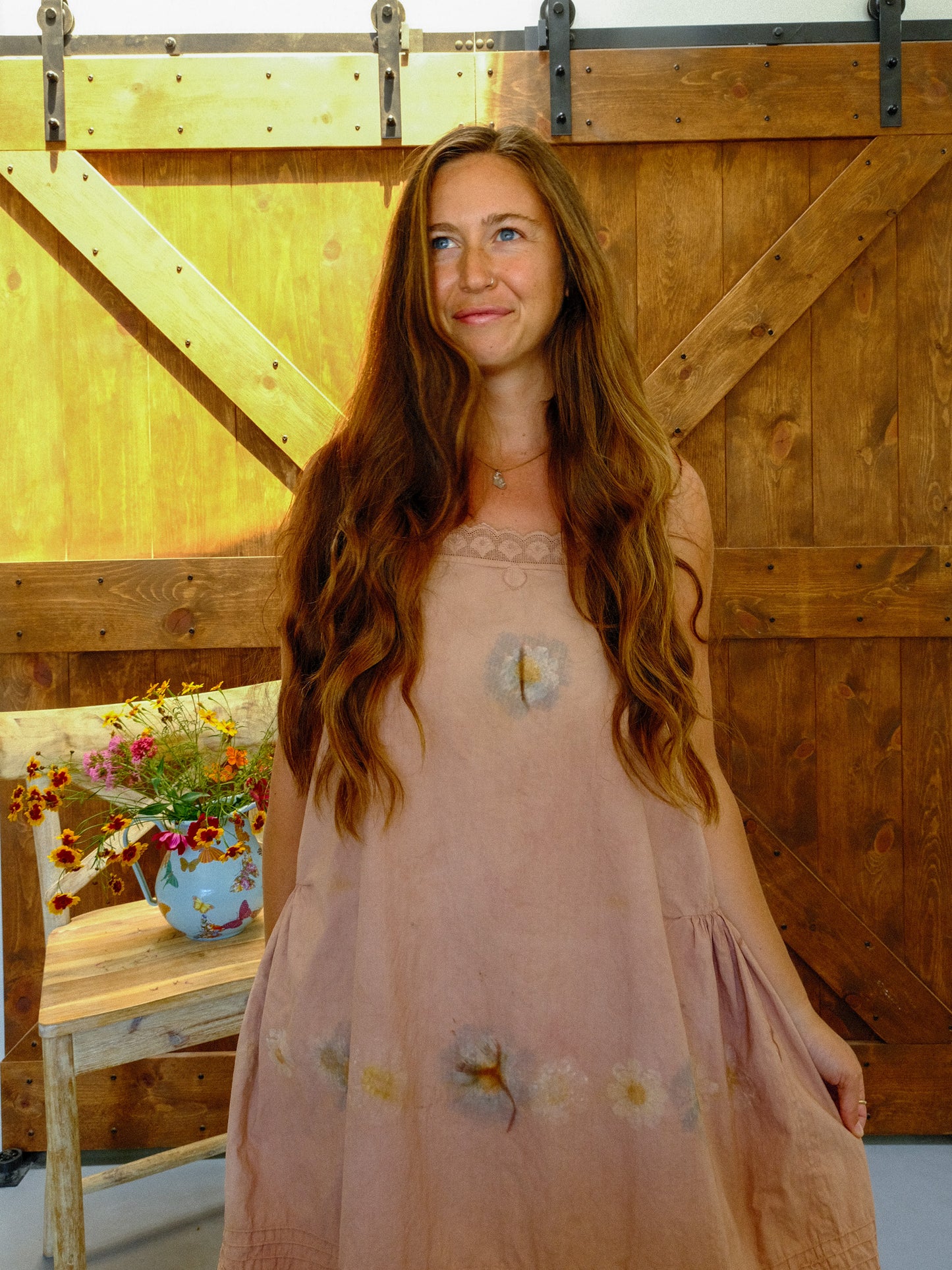 Logwood & Cutch Eco-printed Antique Dress