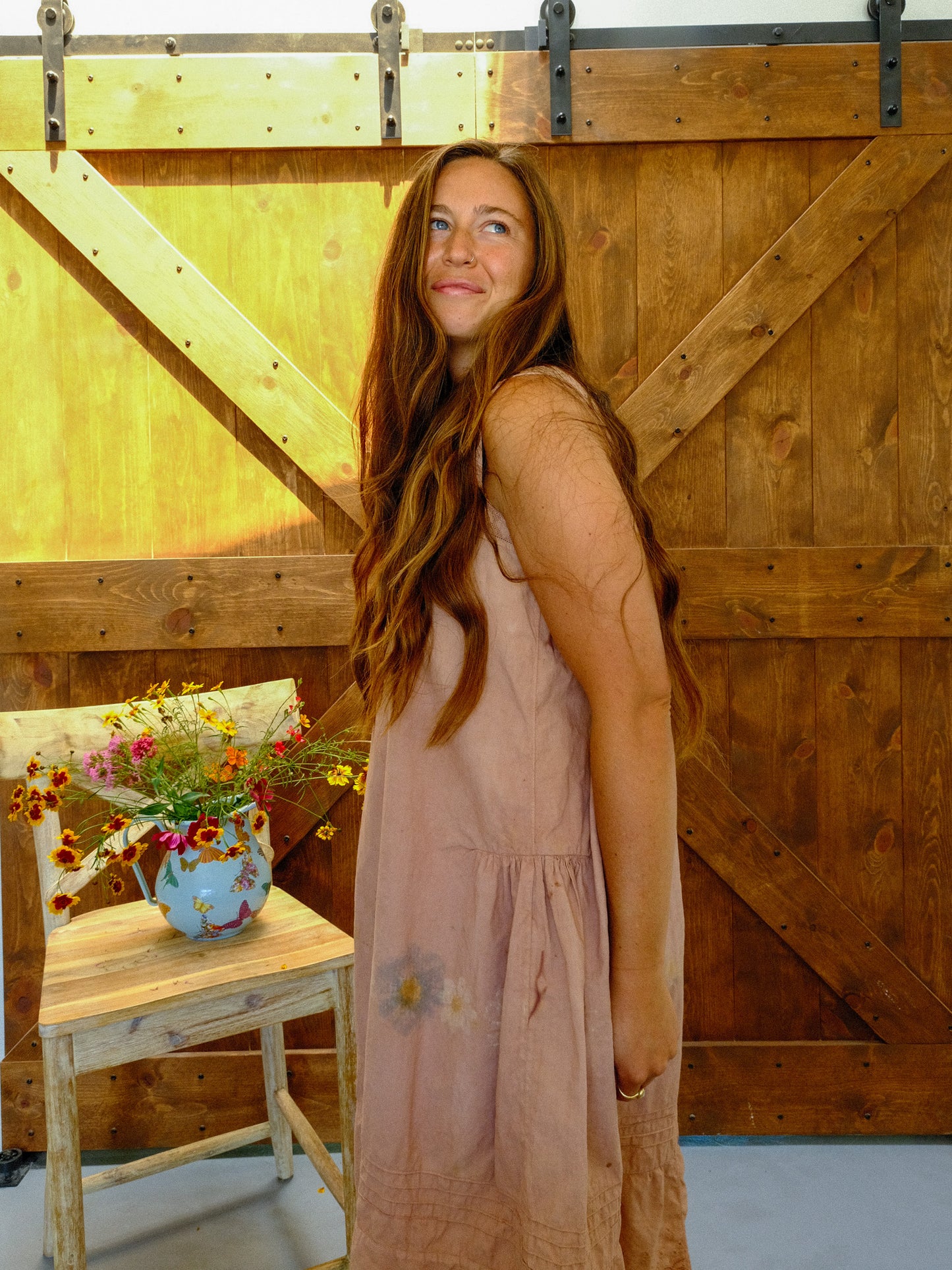Logwood & Cutch Eco-printed Antique Dress