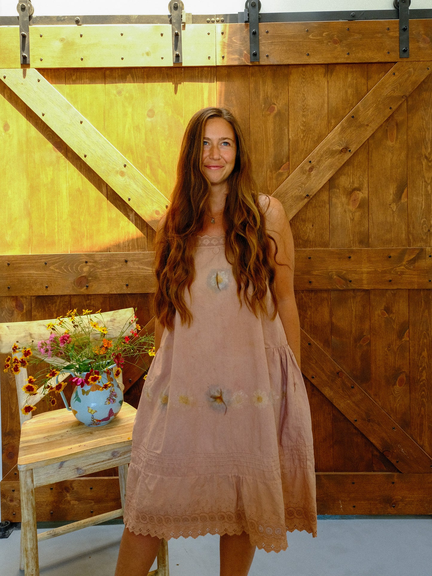 Logwood & Cutch Eco-printed Antique Dress