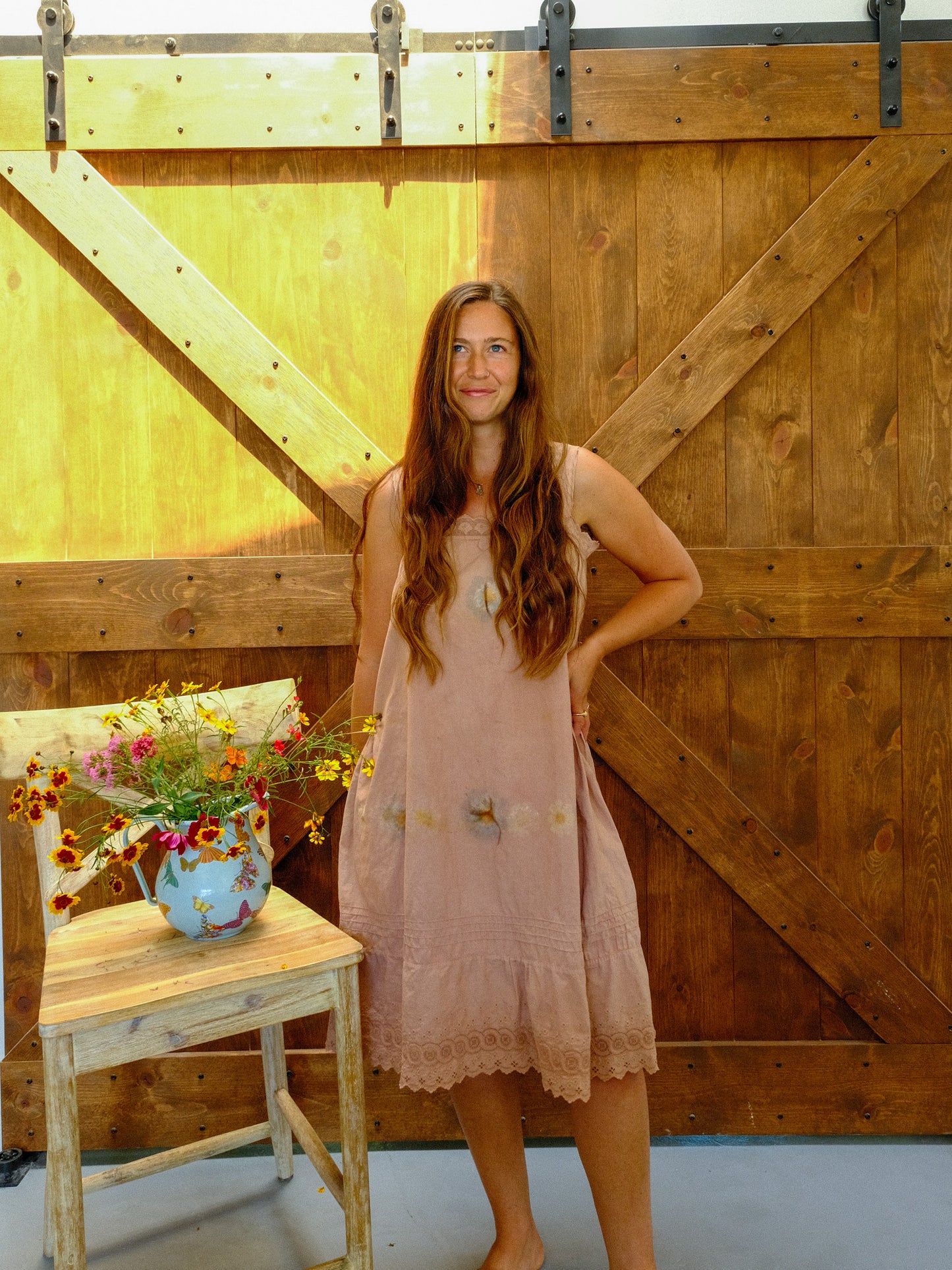Logwood & Cutch Eco-printed Antique Dress