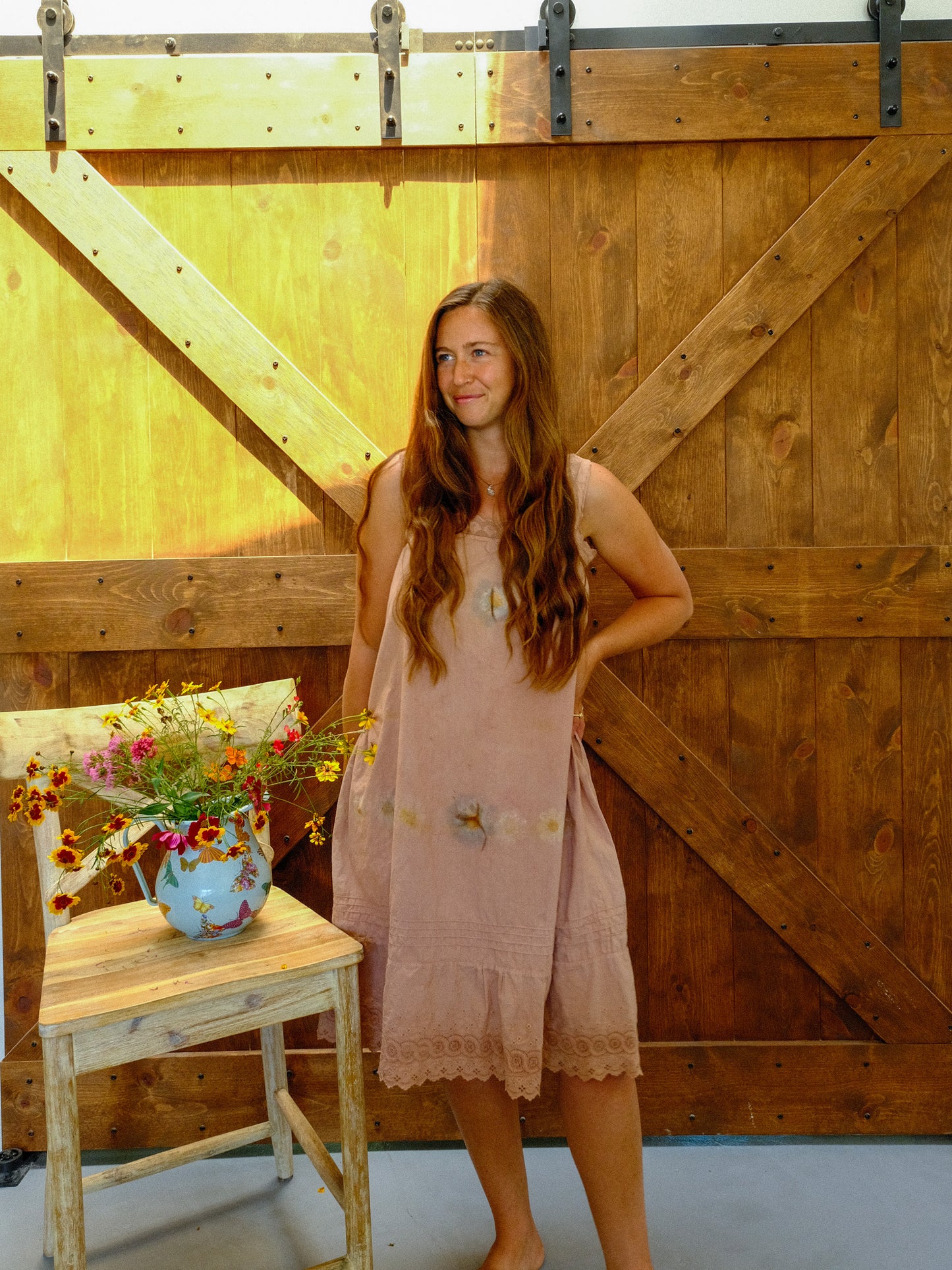 Logwood & Cutch Eco-printed Antique Dress