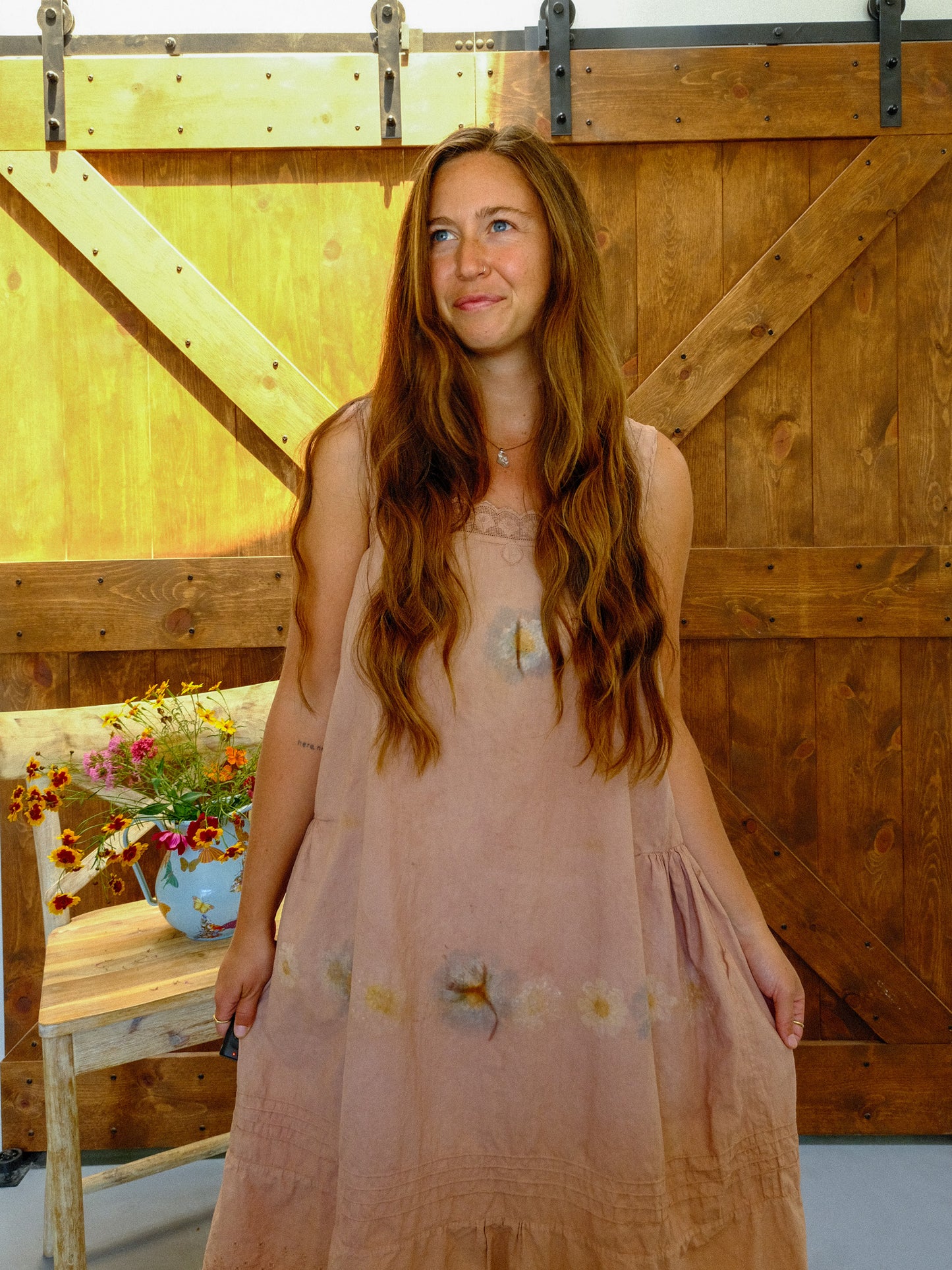 Logwood & Cutch Eco-printed Antique Dress