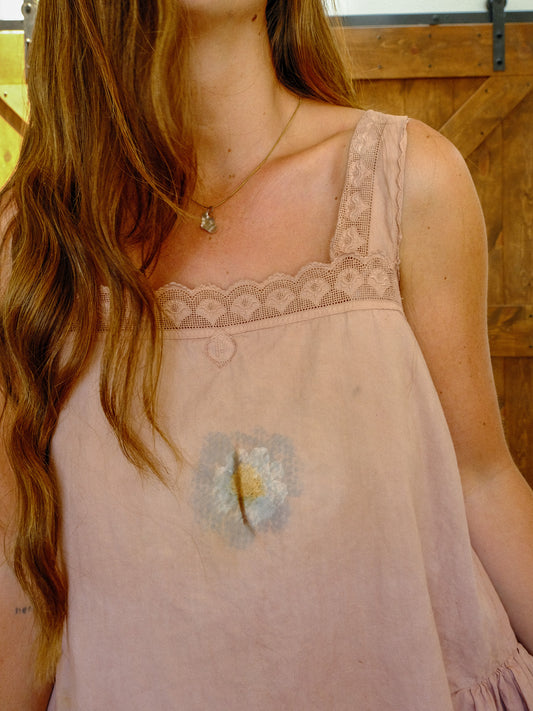 Logwood & Cutch Eco-printed Antique Dress