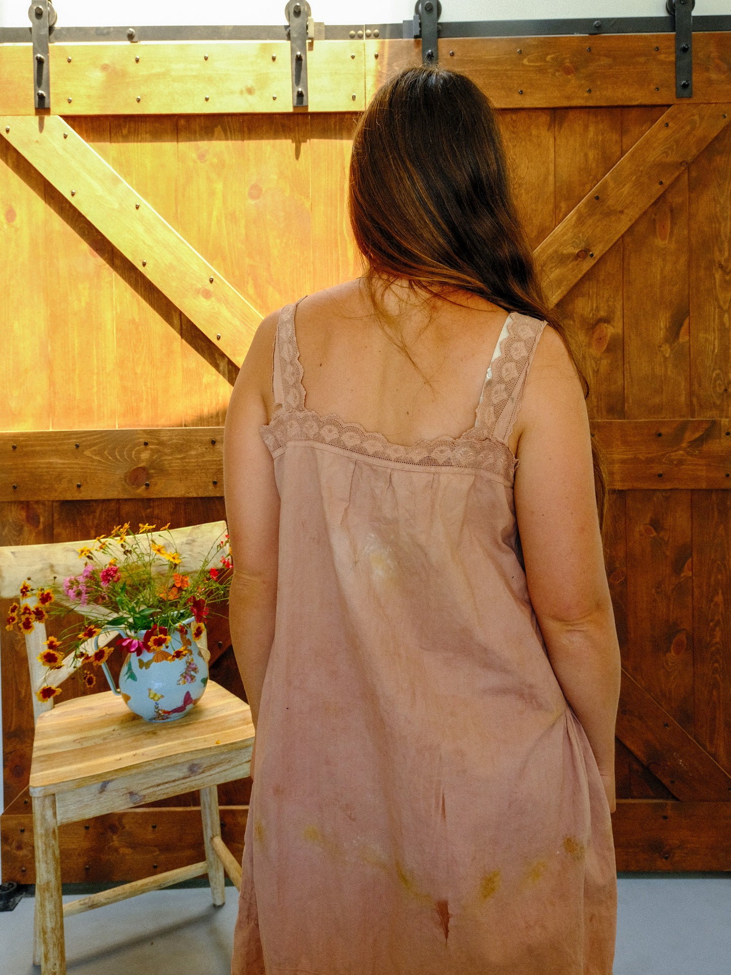 Logwood & Cutch Eco-printed Antique Dress