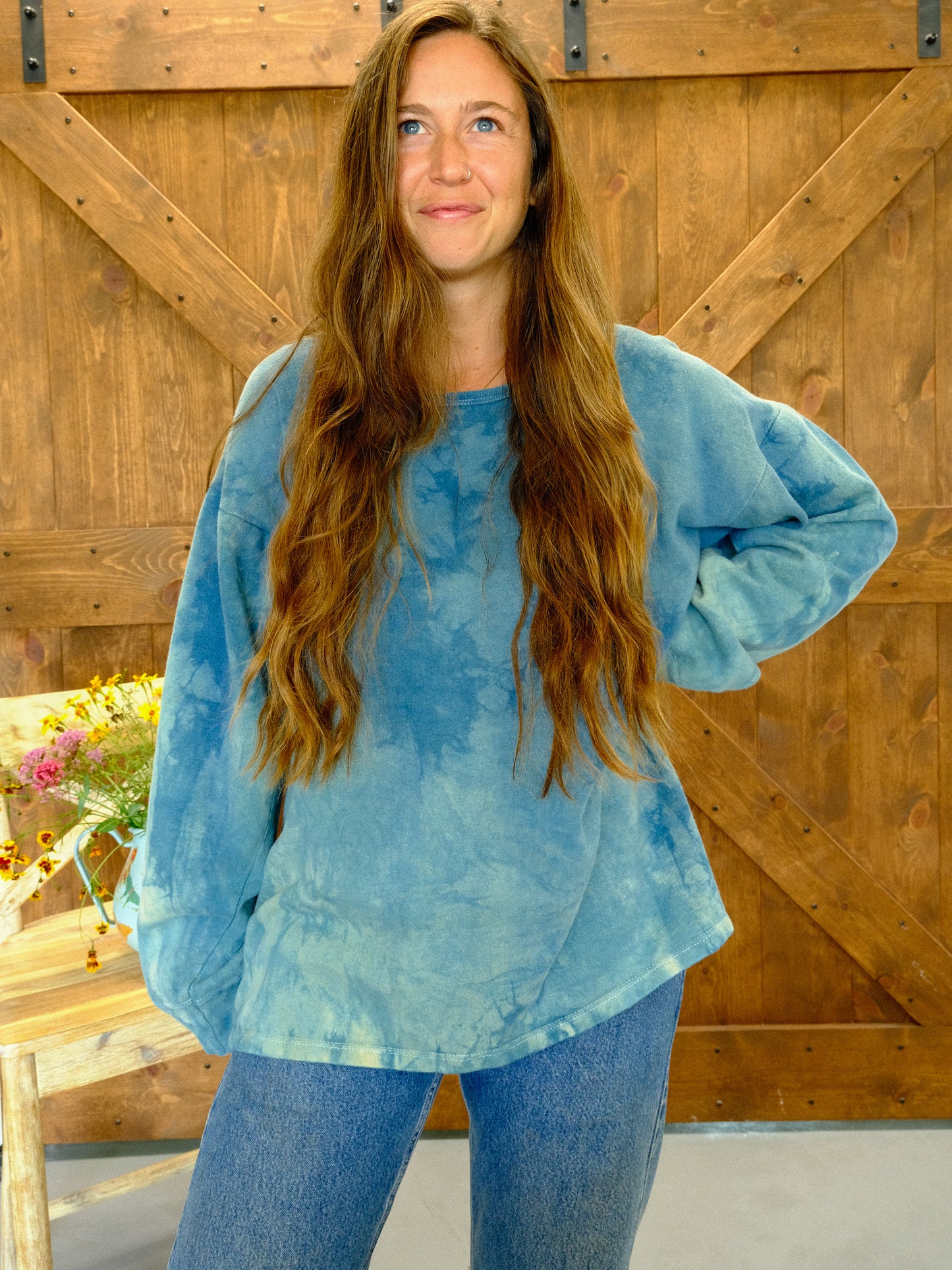 Indigo Antique Cotton Sweatshirt