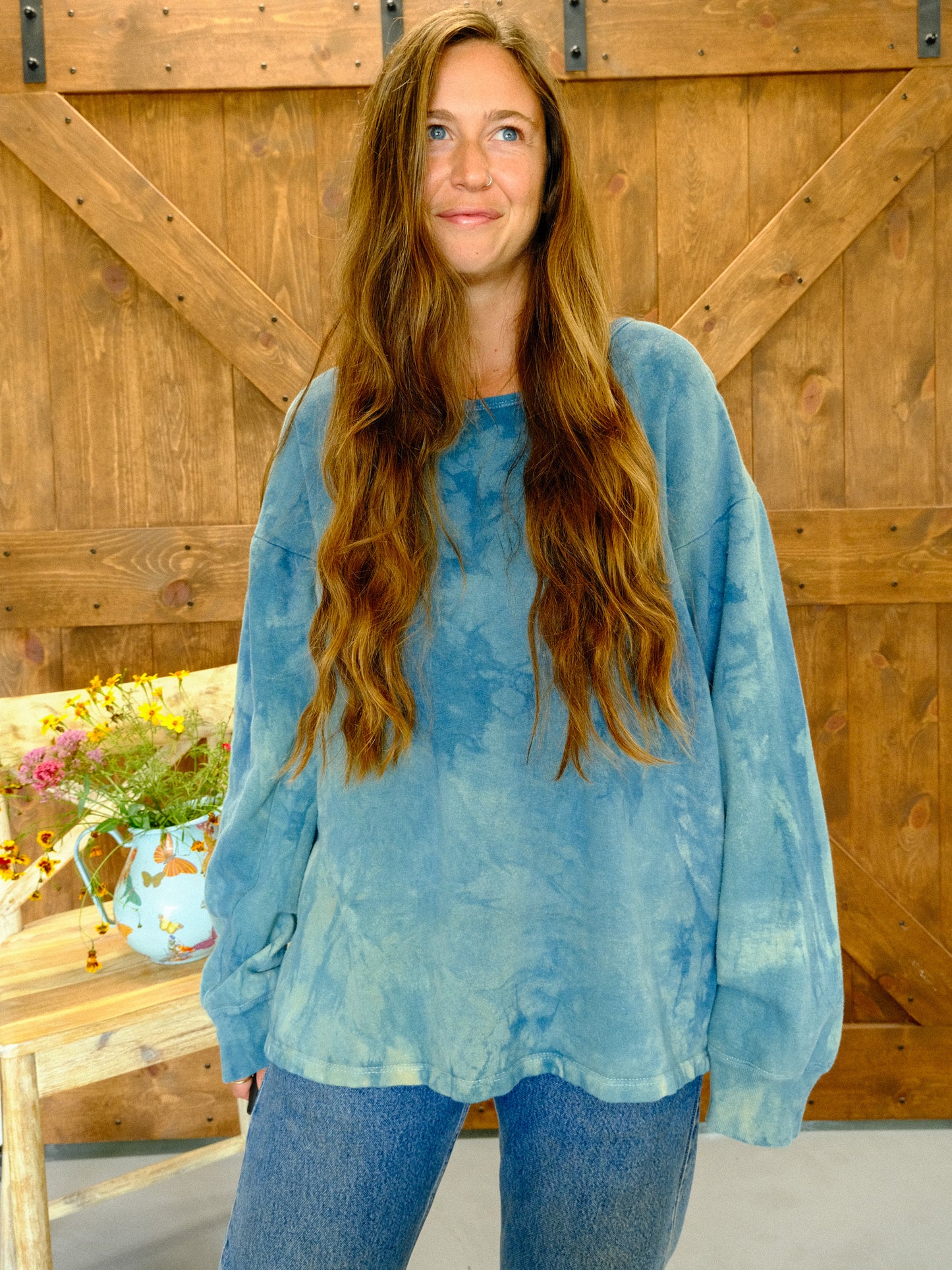 Indigo Antique Cotton Sweatshirt
