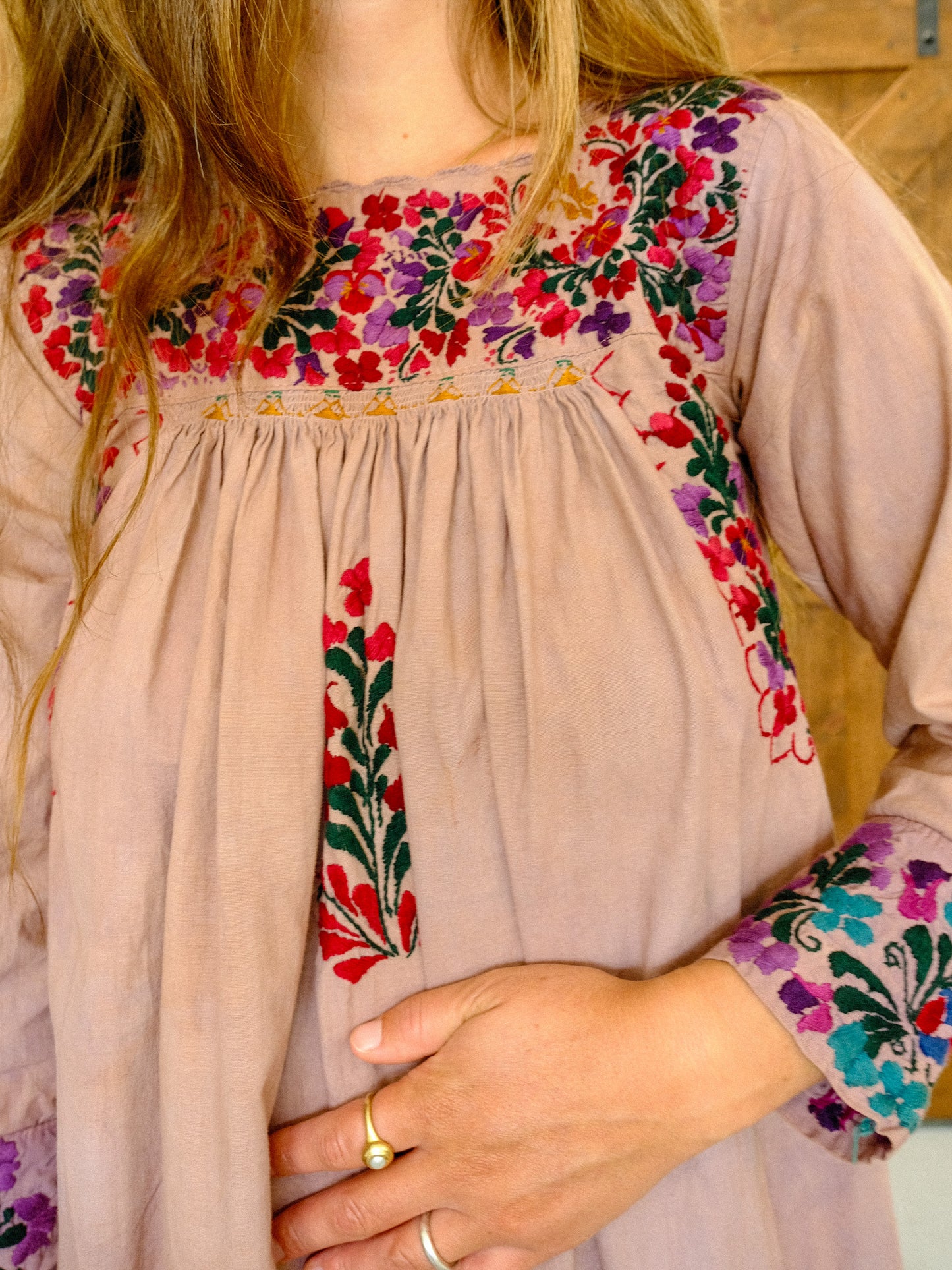 Cutch & Logwood Long Sleeve Huipil Dress