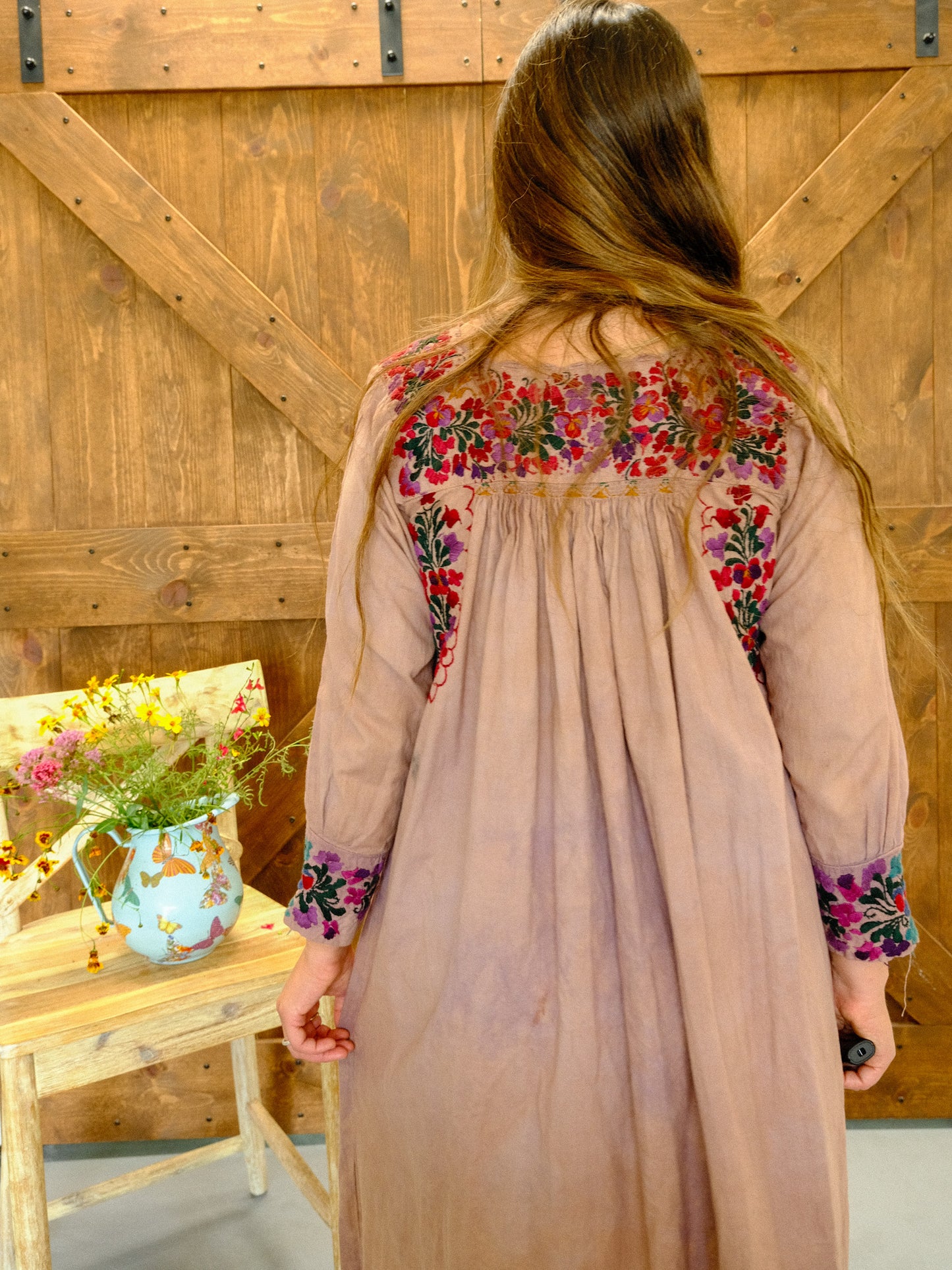 Cutch & Logwood Long Sleeve Huipil Dress