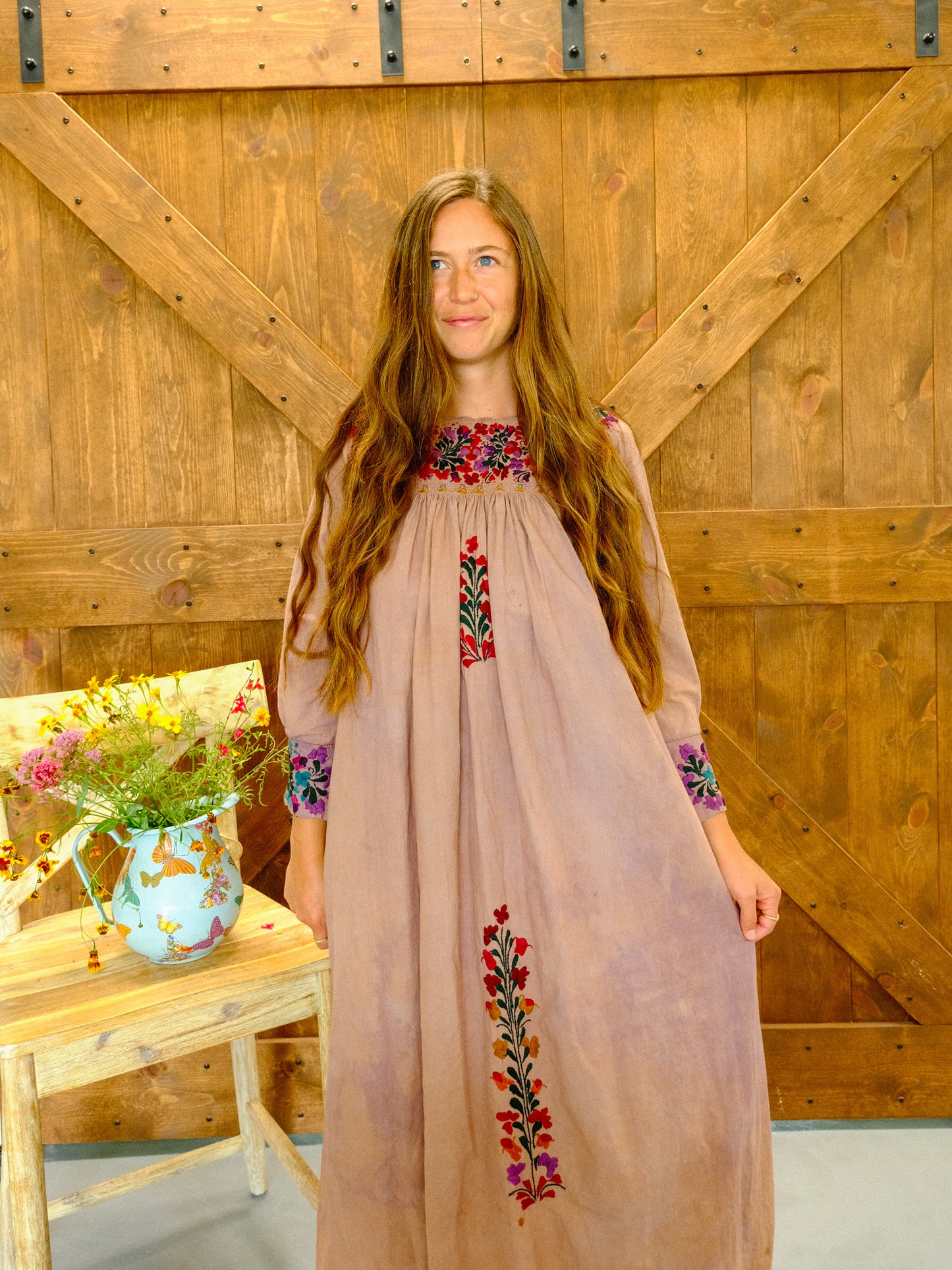 Cutch & Logwood Long Sleeve Huipil Dress