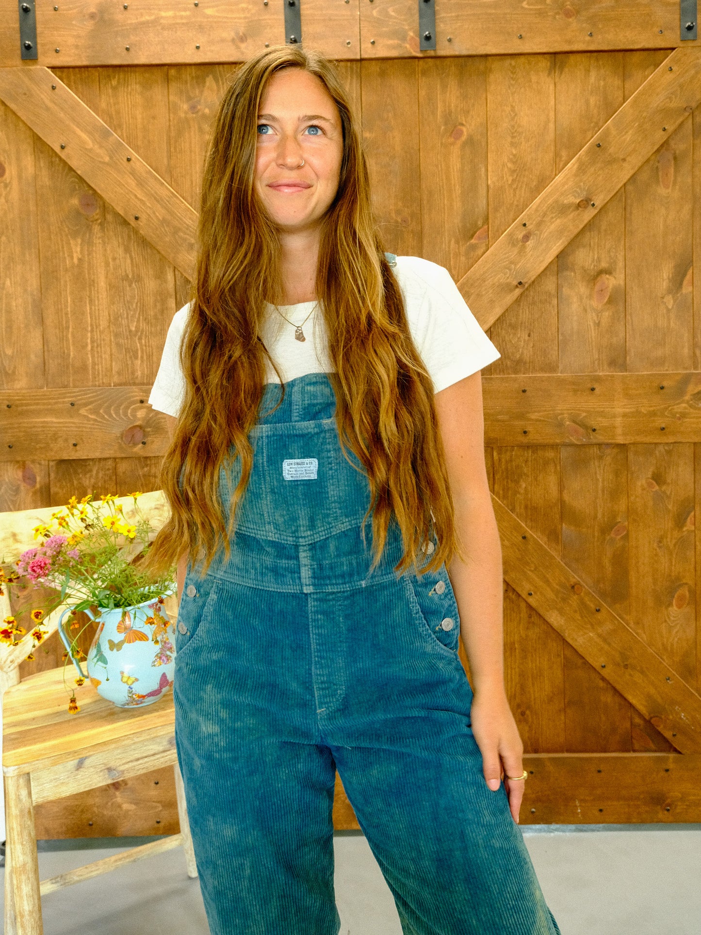 Indigo Corduroy Levi's Overalls