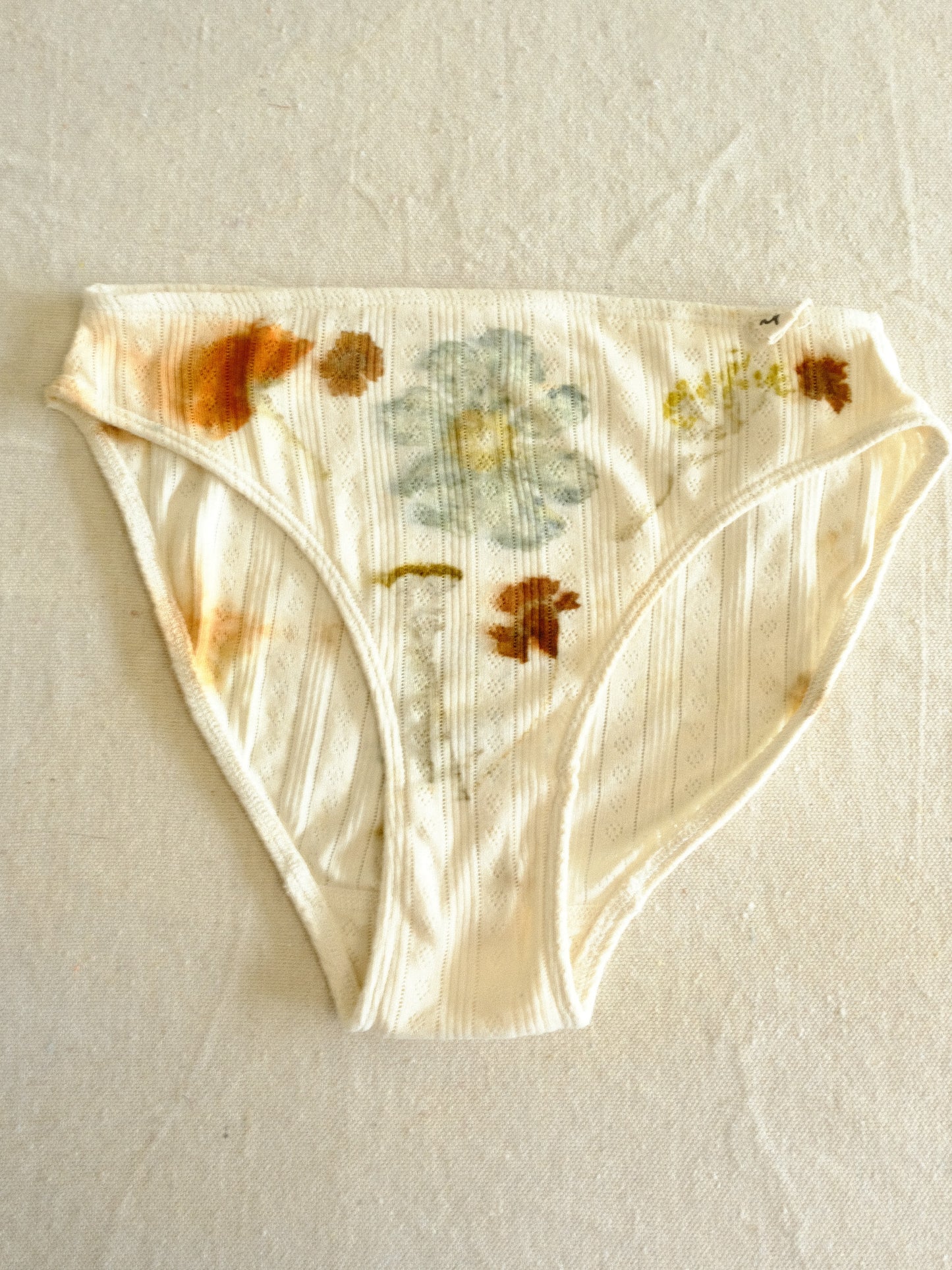 Eco-printed Organic Cotton Pointelle Undies