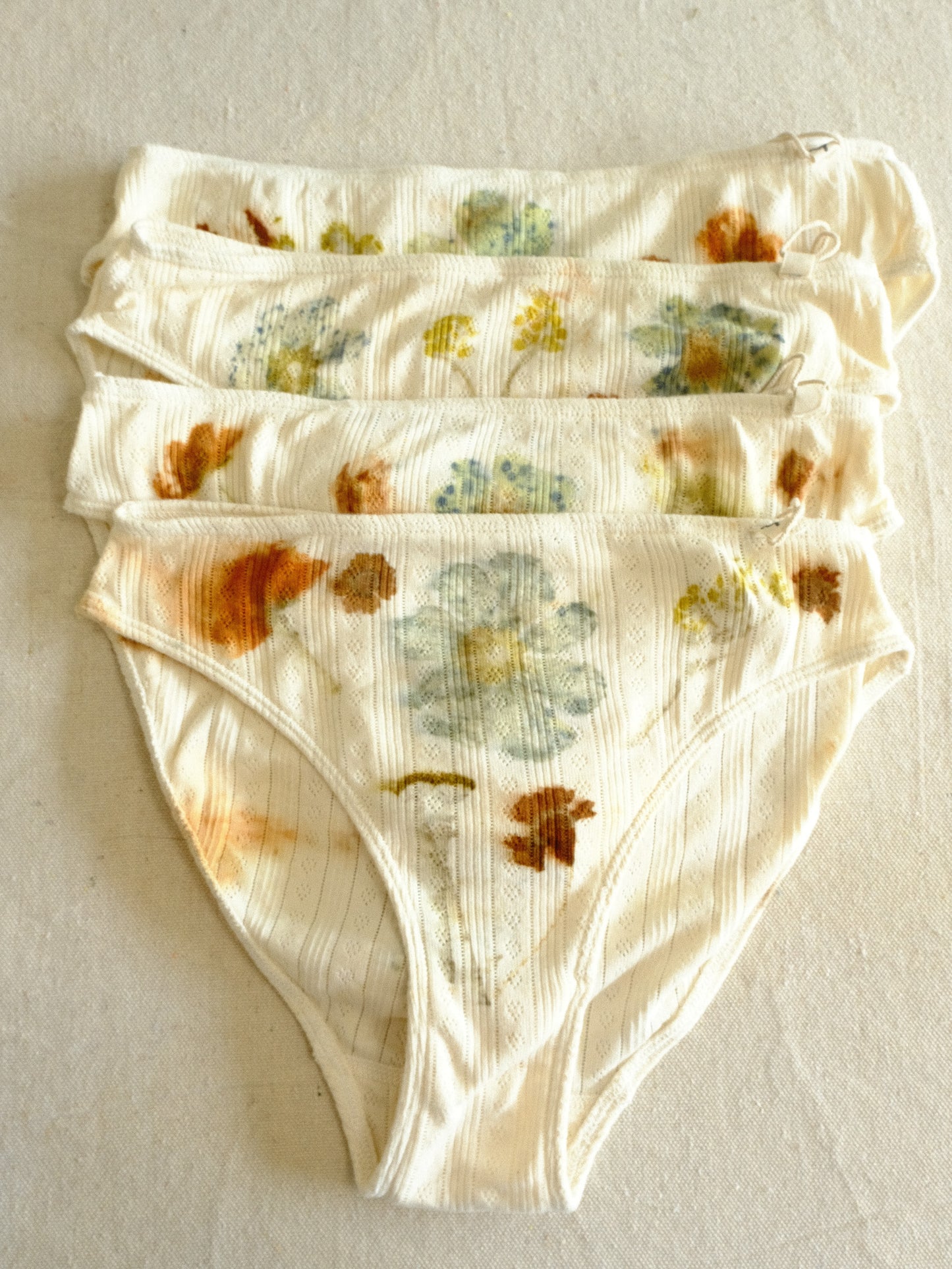 Eco-printed Organic Cotton Pointelle Undies