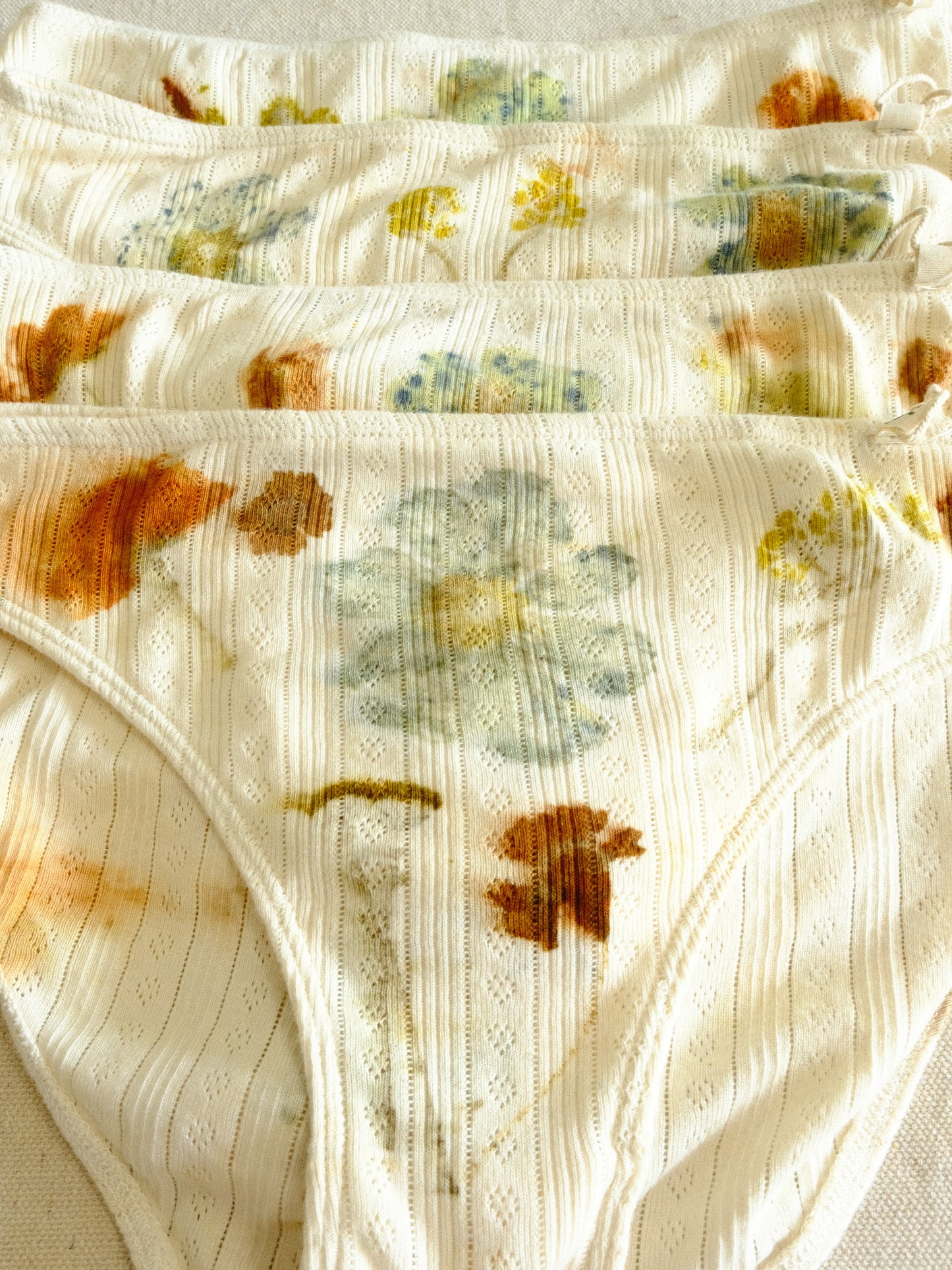 Eco-printed Organic Cotton Pointelle Undies