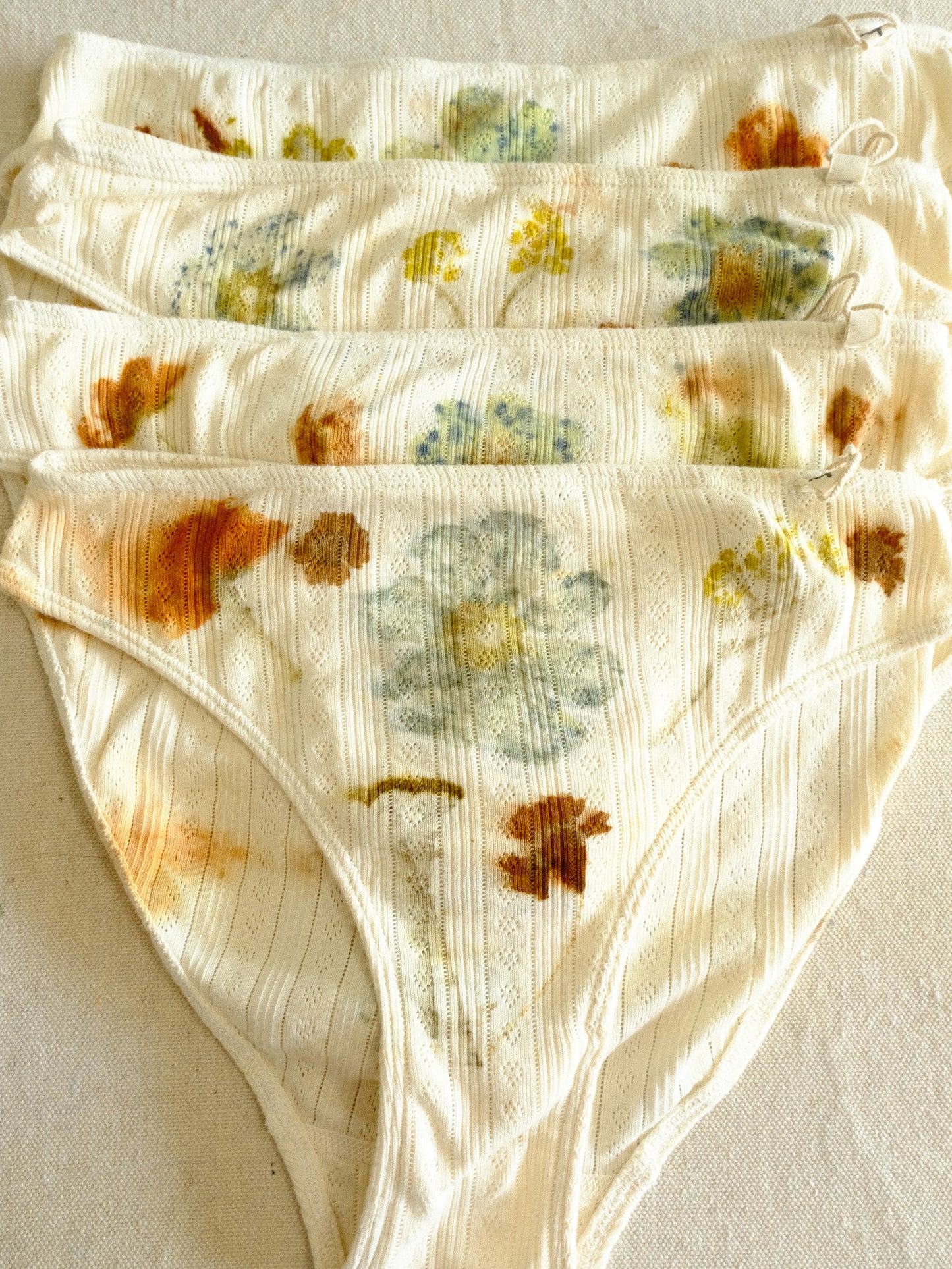 Eco-printed Organic Cotton Pointelle Undies