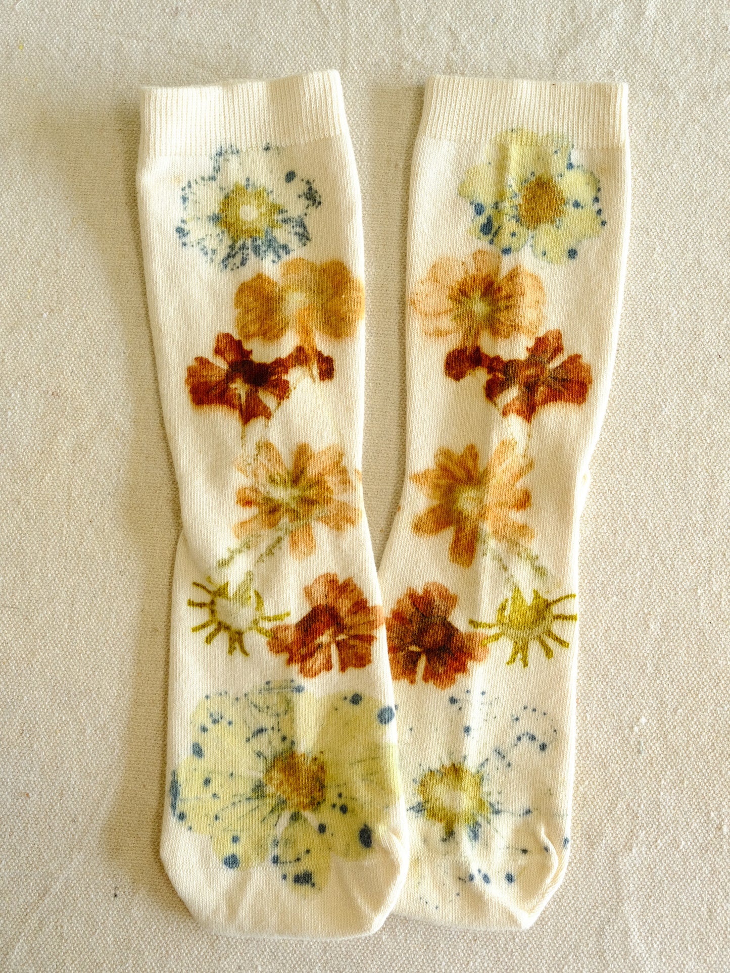 Eco-printed Organic Cotton Socks