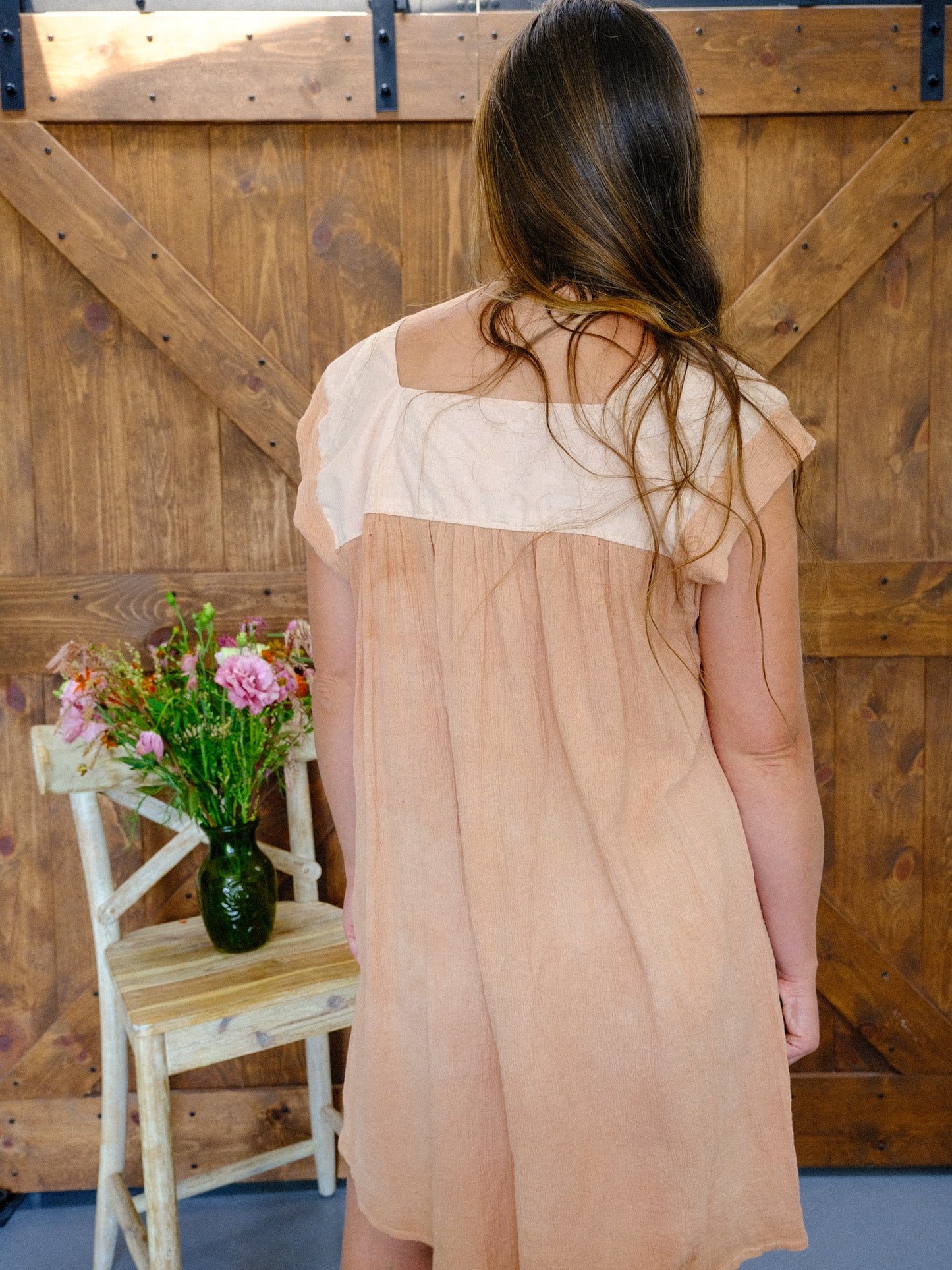 Cutch Cotton Gauze Embroidered Yoke Mini Dress