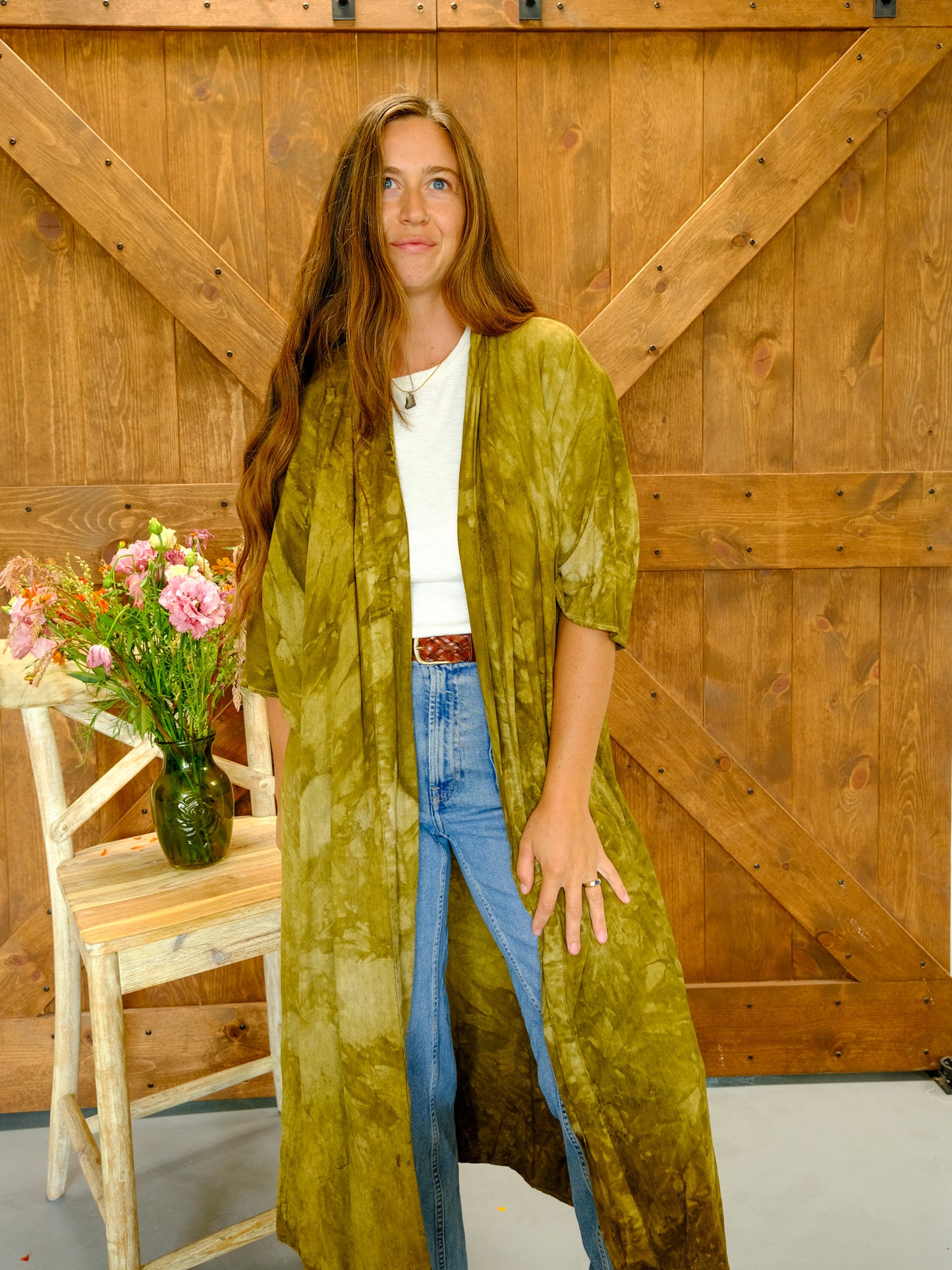 Marigold & Iron Raw Silk Flowey Maxi