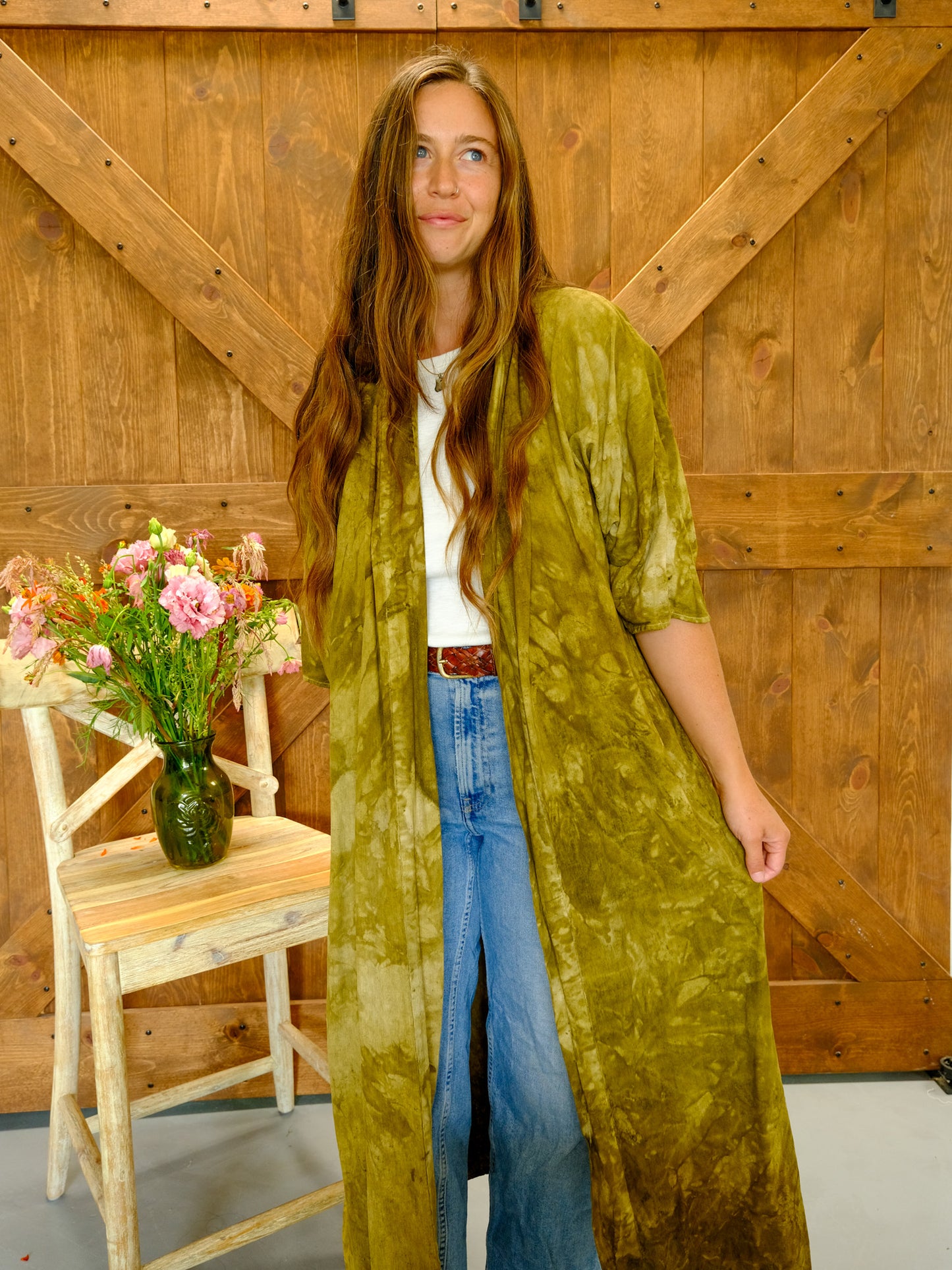 Marigold & Iron Raw Silk Flowey Maxi