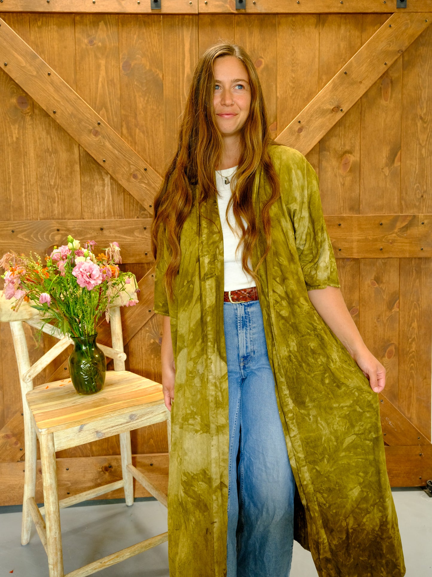 Marigold & Iron Raw Silk Flowey Maxi
