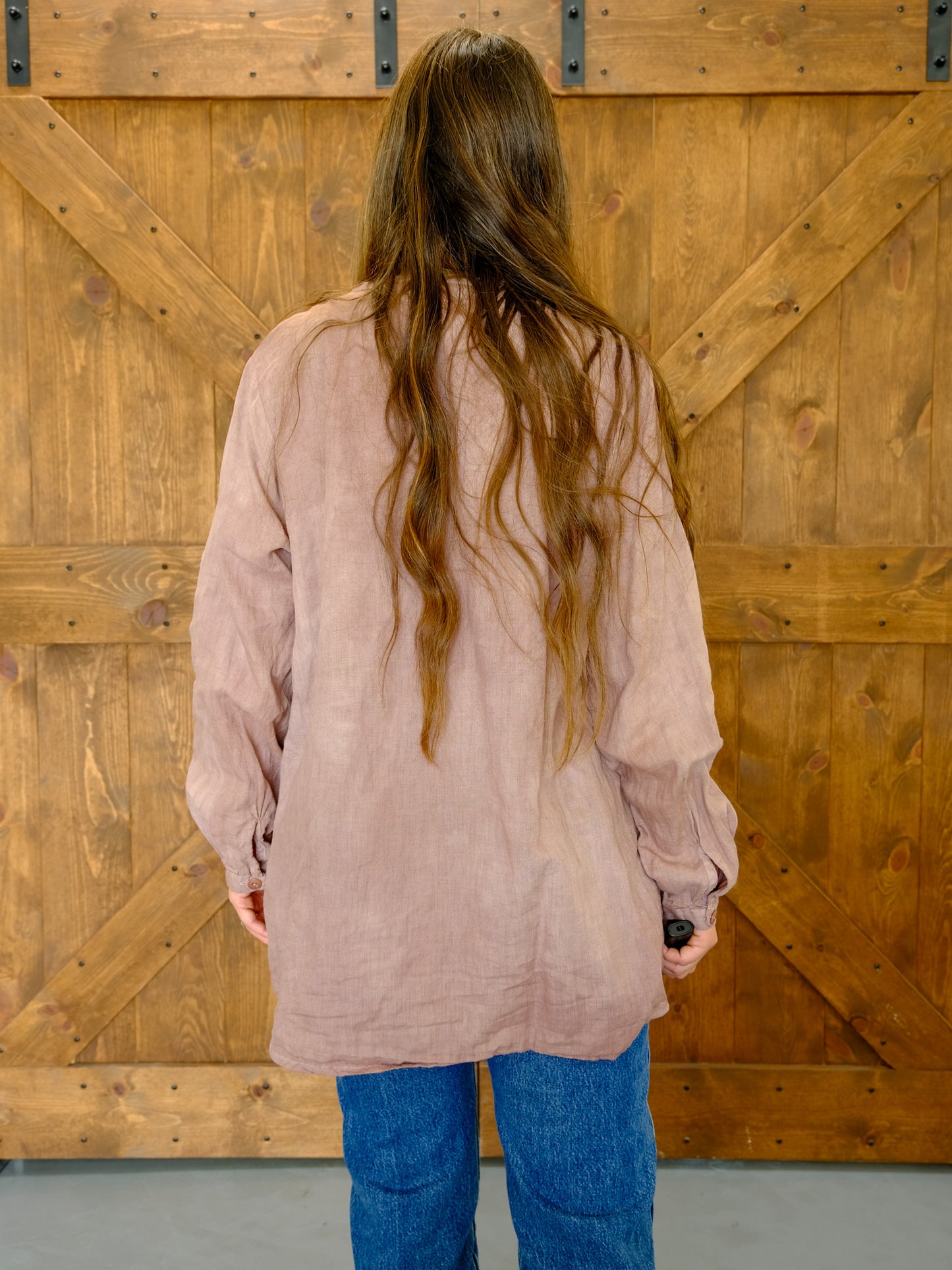 Logwood & Cutch Linen Long Sleeve Tunic