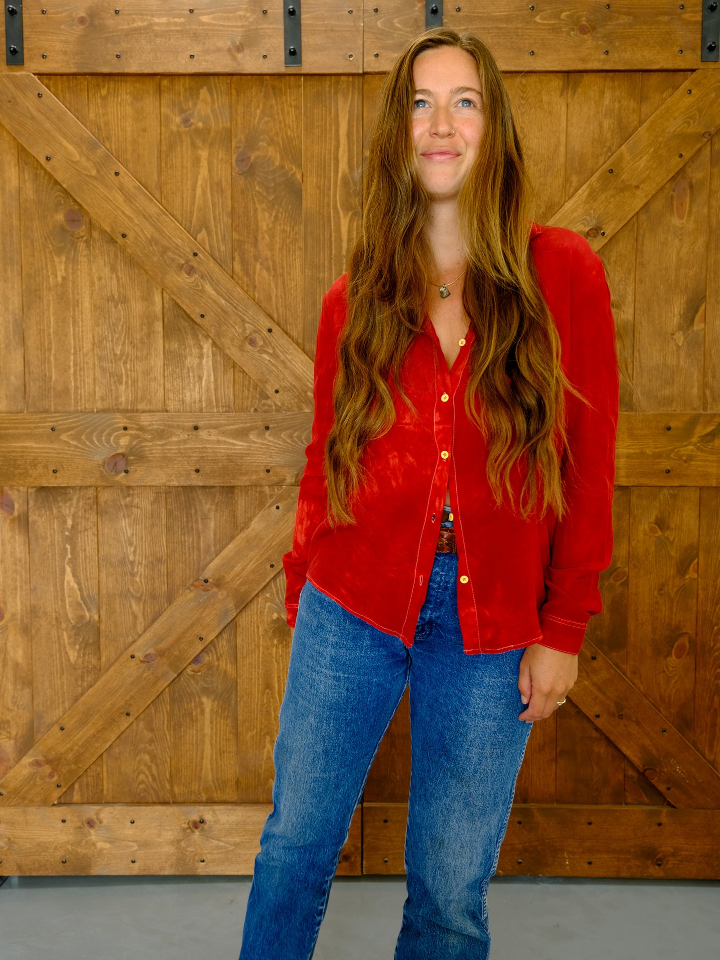 Madder 100% Silk Long Sleeve BLouse
