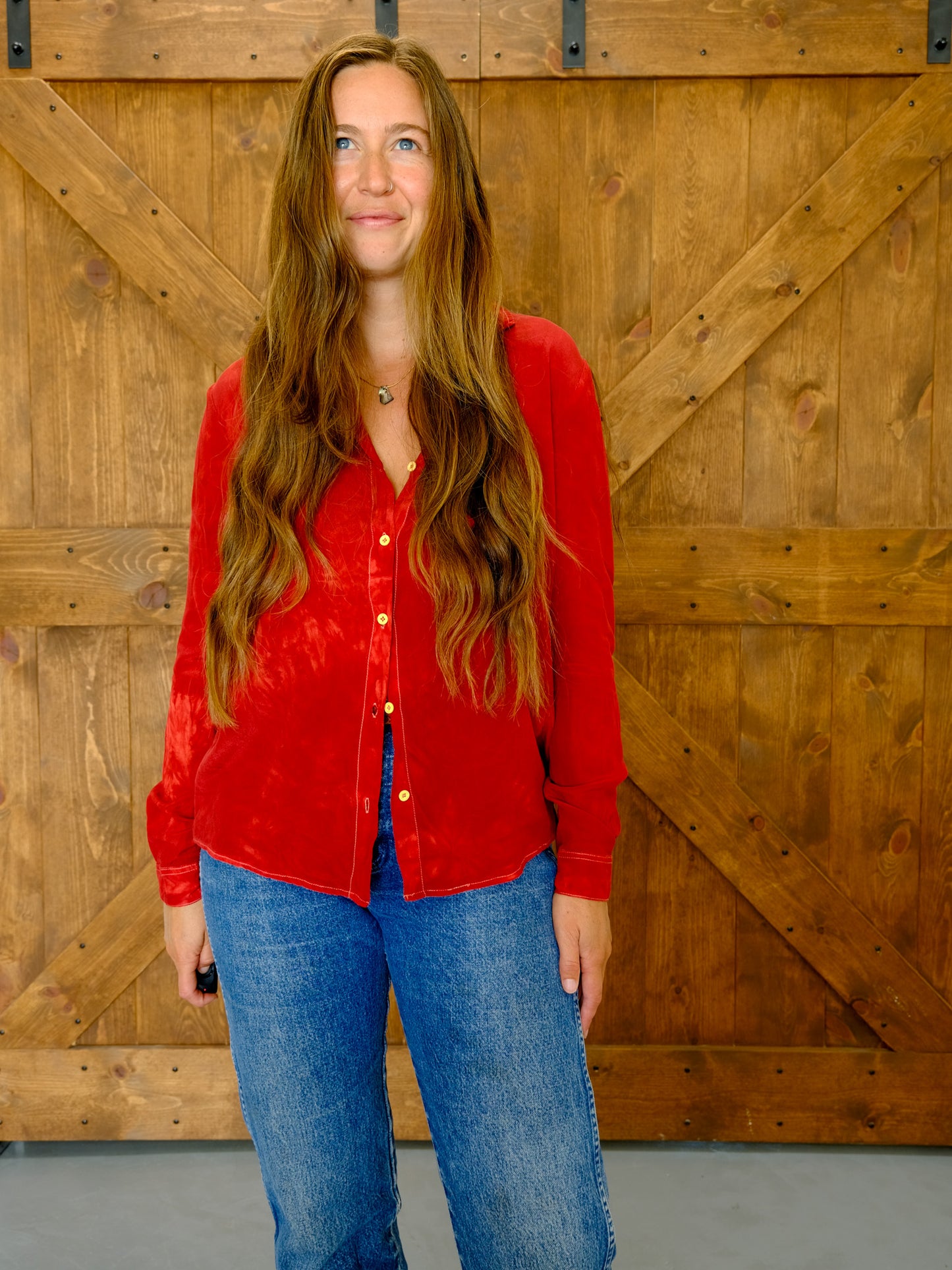 Madder 100% Silk Long Sleeve BLouse