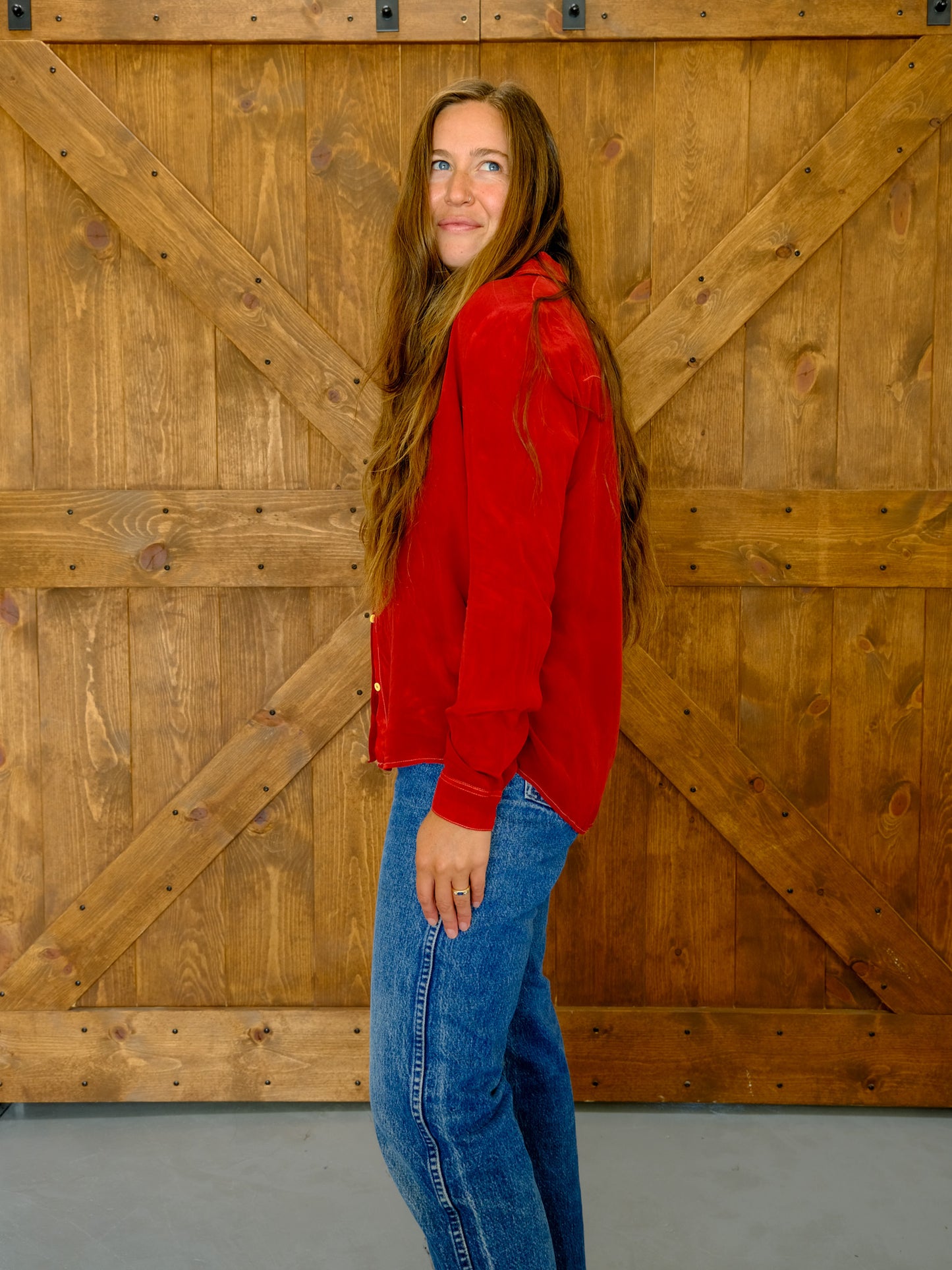 Madder 100% Silk Long Sleeve BLouse