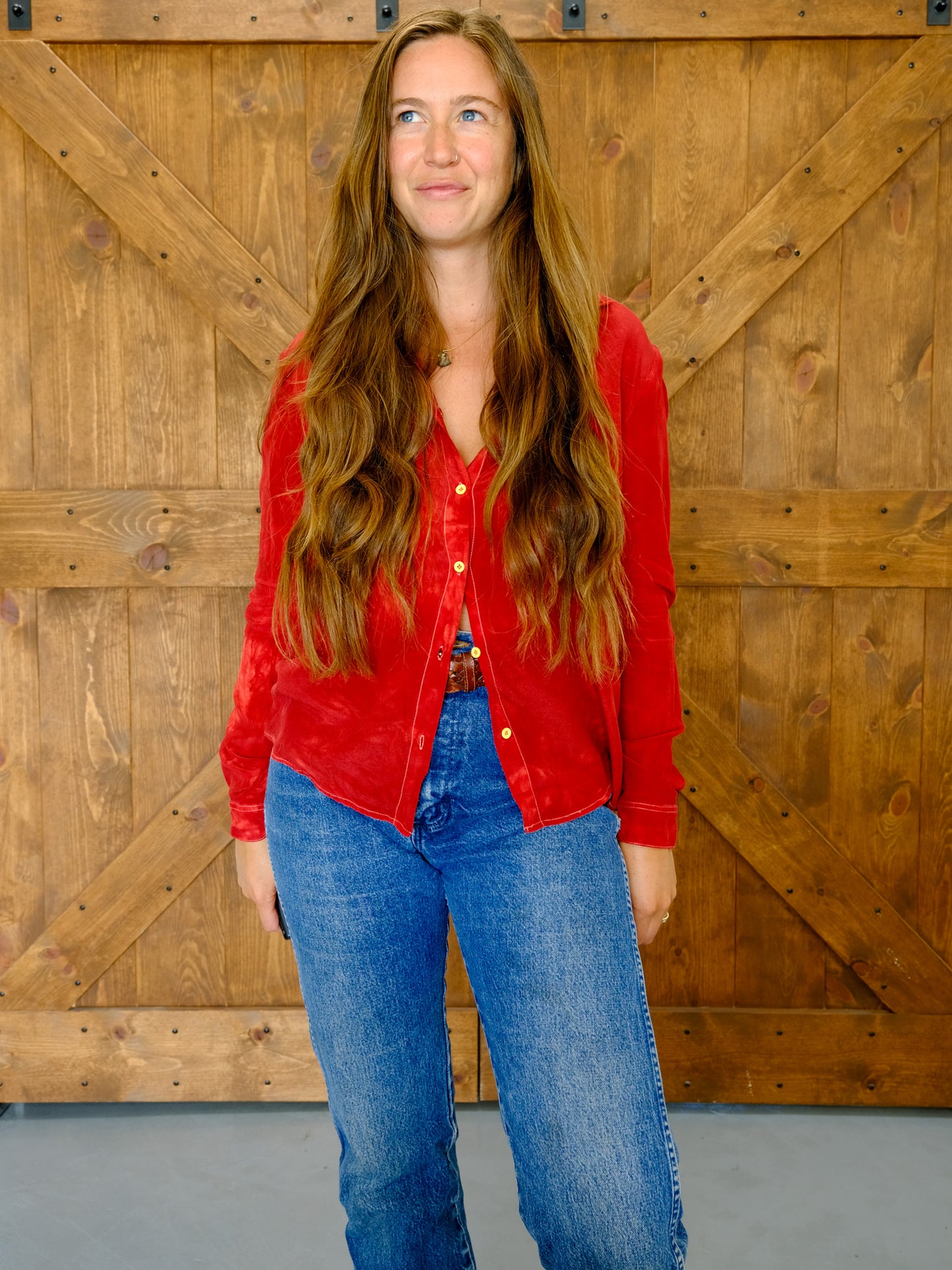 Madder 100% Silk Long Sleeve BLouse