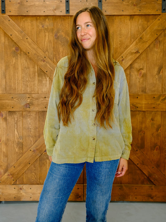 Marigold Corduroy Oversized Blouse